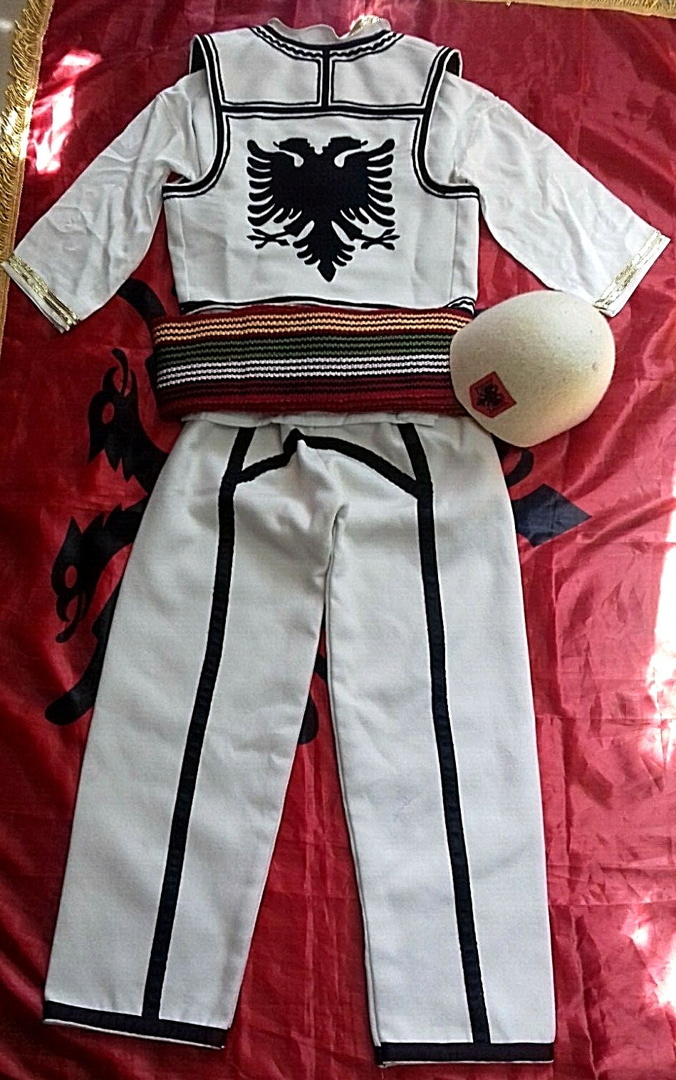 NEW ALBANIAN TRADITIONAL POPULAR FOLK COSTUME SUIT BOYS MEN- 6-8 YEAR-HANDMADE