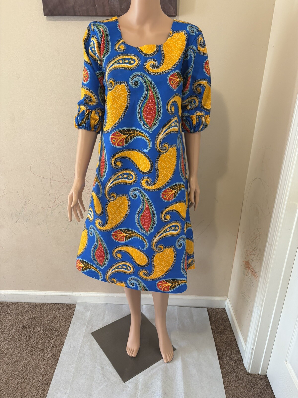 BEAUTIFULL AFRICAN PRINT DRESS FOR WOMEN. ANKARA WAX DRESS. COTTON