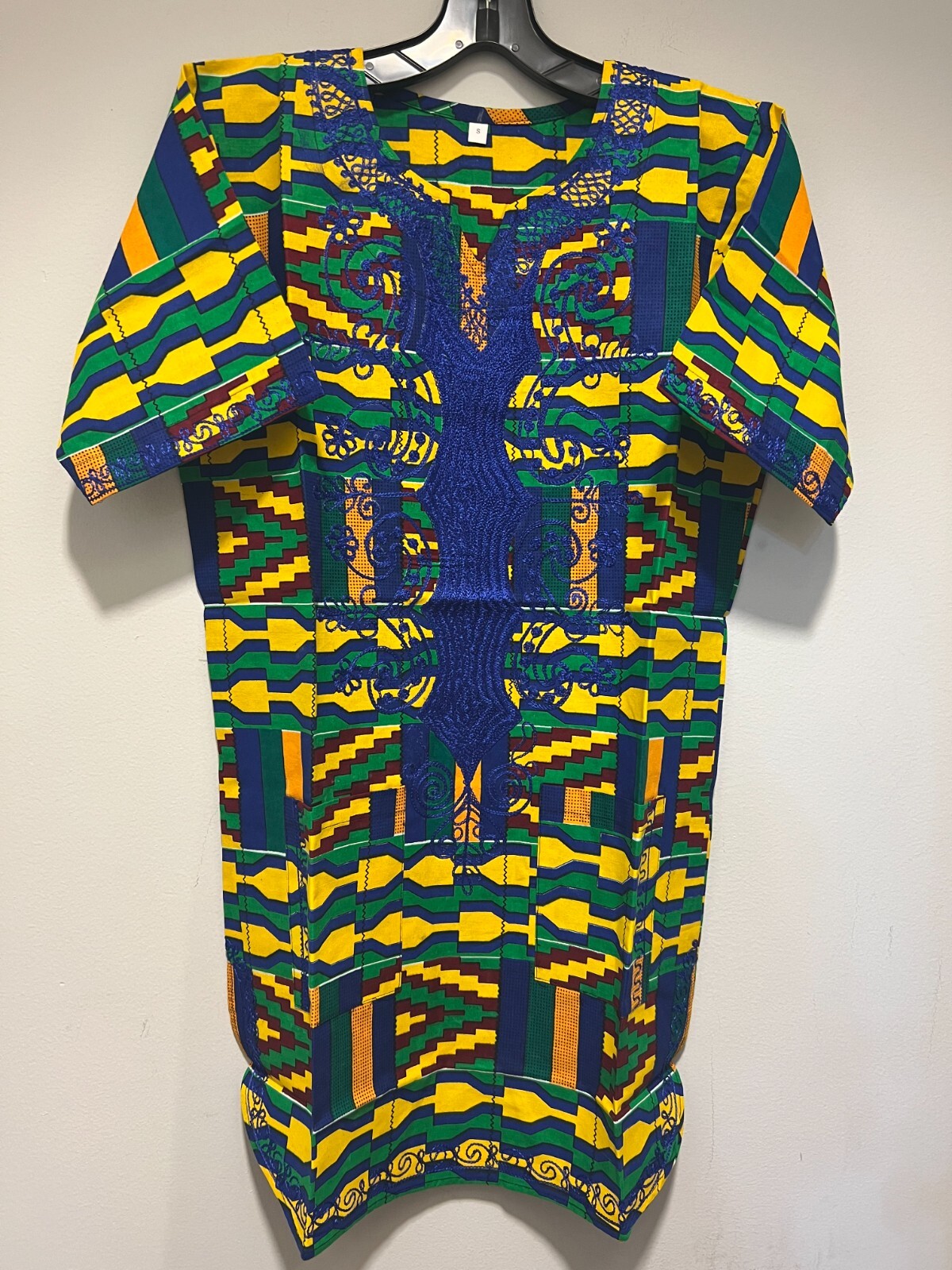 African clothing for men-Dashiki S-7X Green and yellow