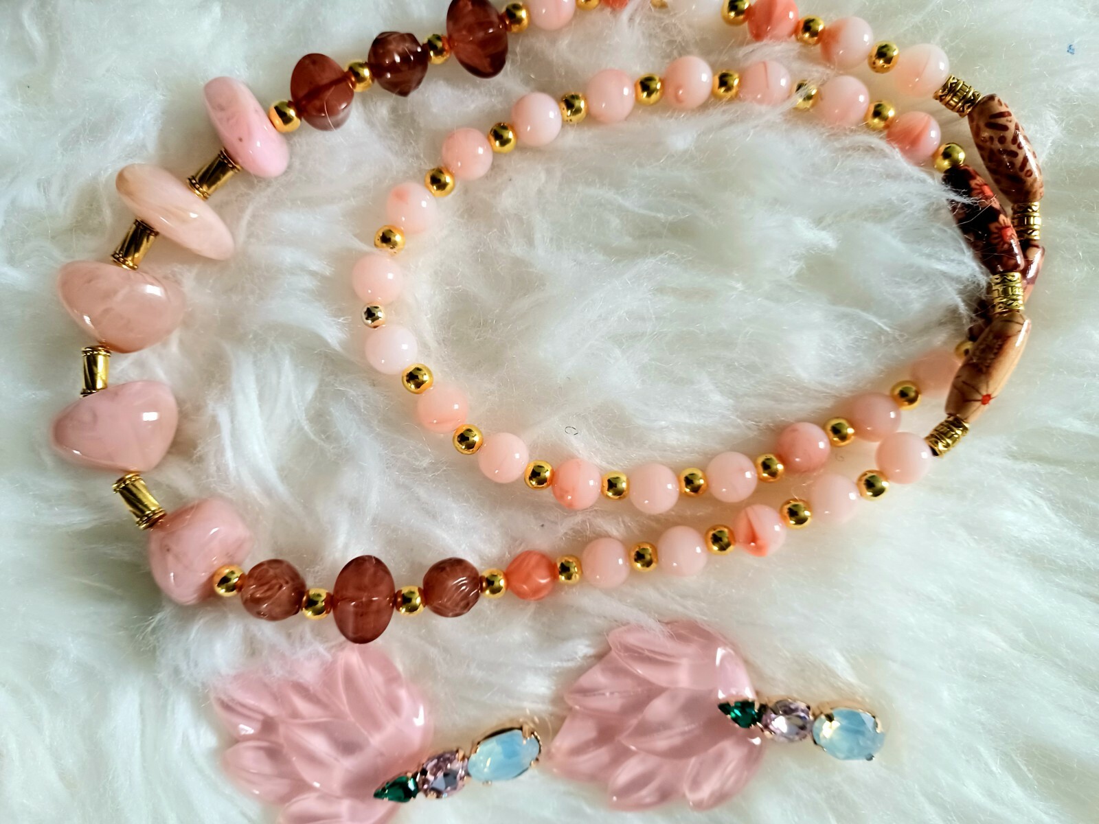 Trendy, versatile and Luxury bead necklace and earrings- Party ready pieces