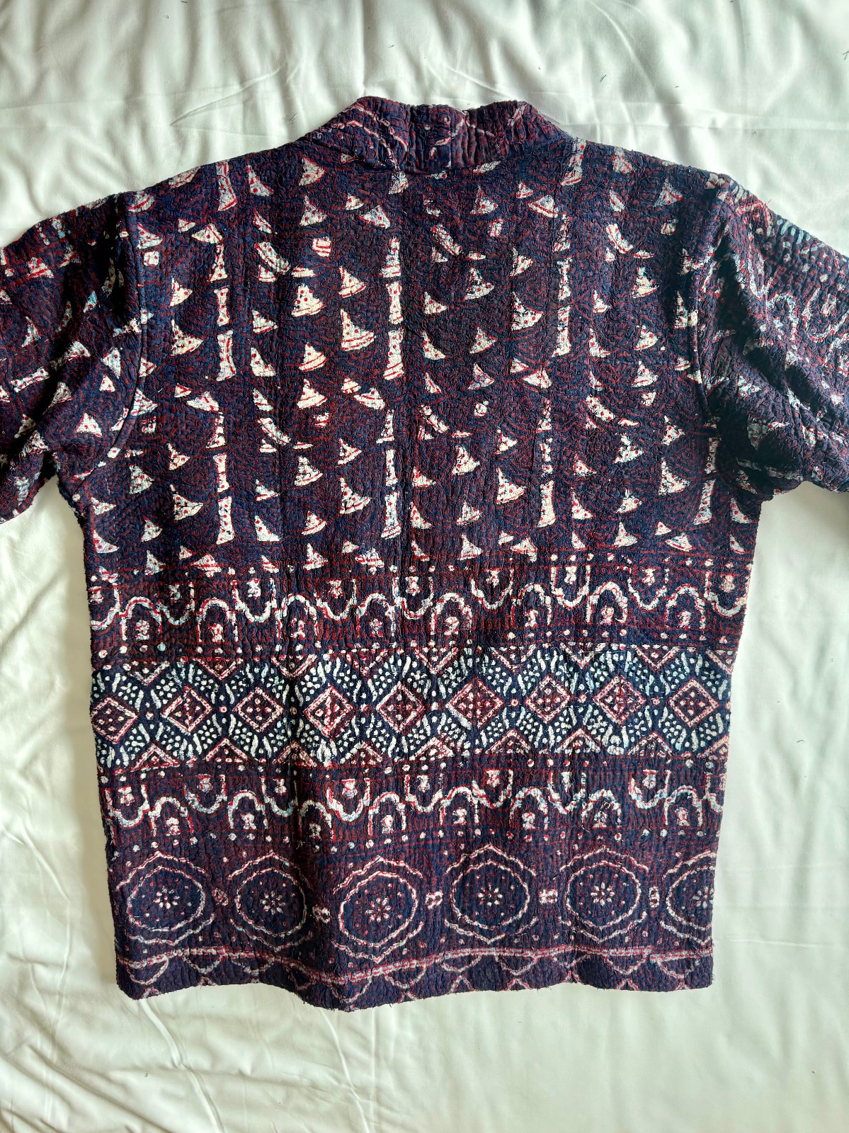 Indigo Quilted Kimono Jacket | Boho Cotton Coat | Handmade Kantha Style Layering