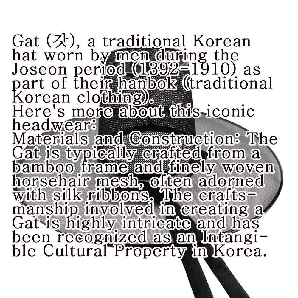 Traditional Korean hat GAT Joseon Dynasty costume for adult men saja boys