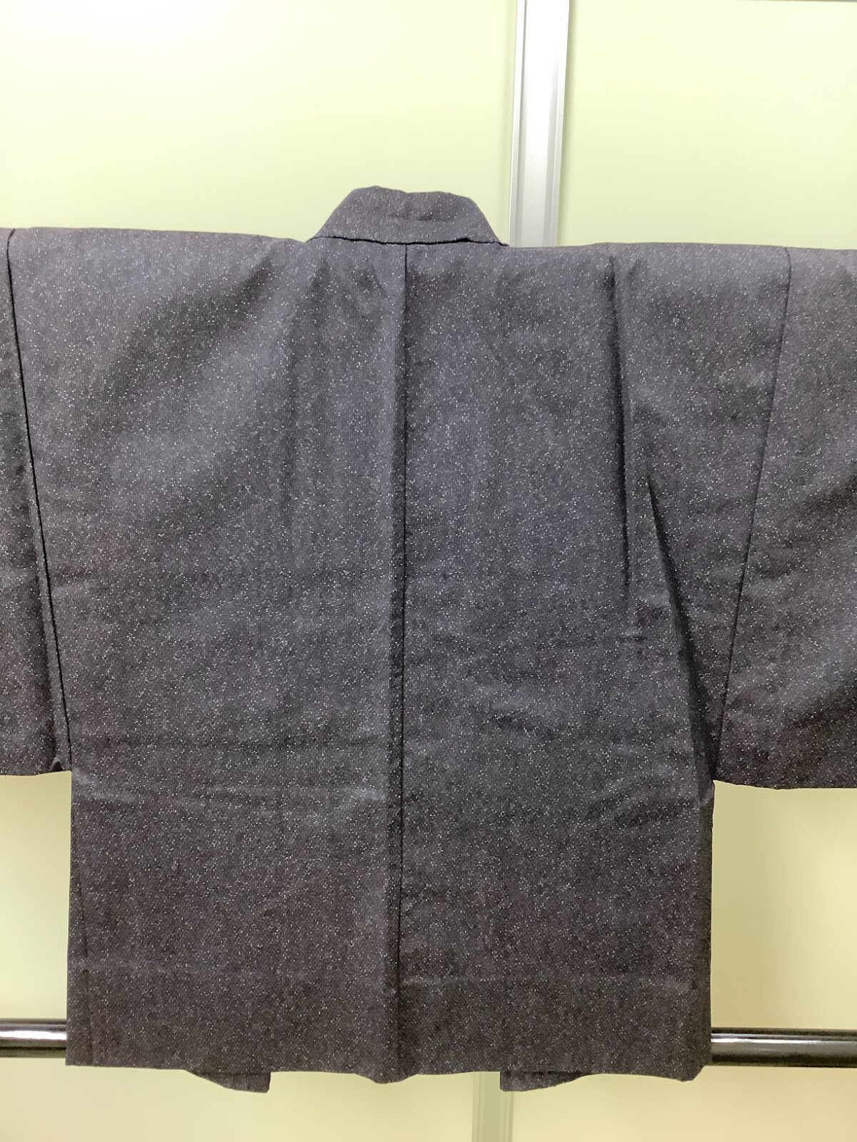 Japanese Vintage Kimono Haori Jacket pure silk navy blue front bunch Height 32in