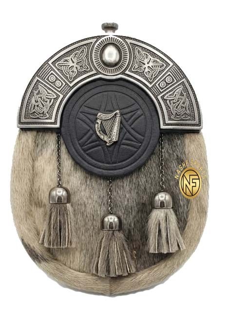 Traditional Scottish Dress Sporran Celtic Cantle Harp Badge Kilt Accessories