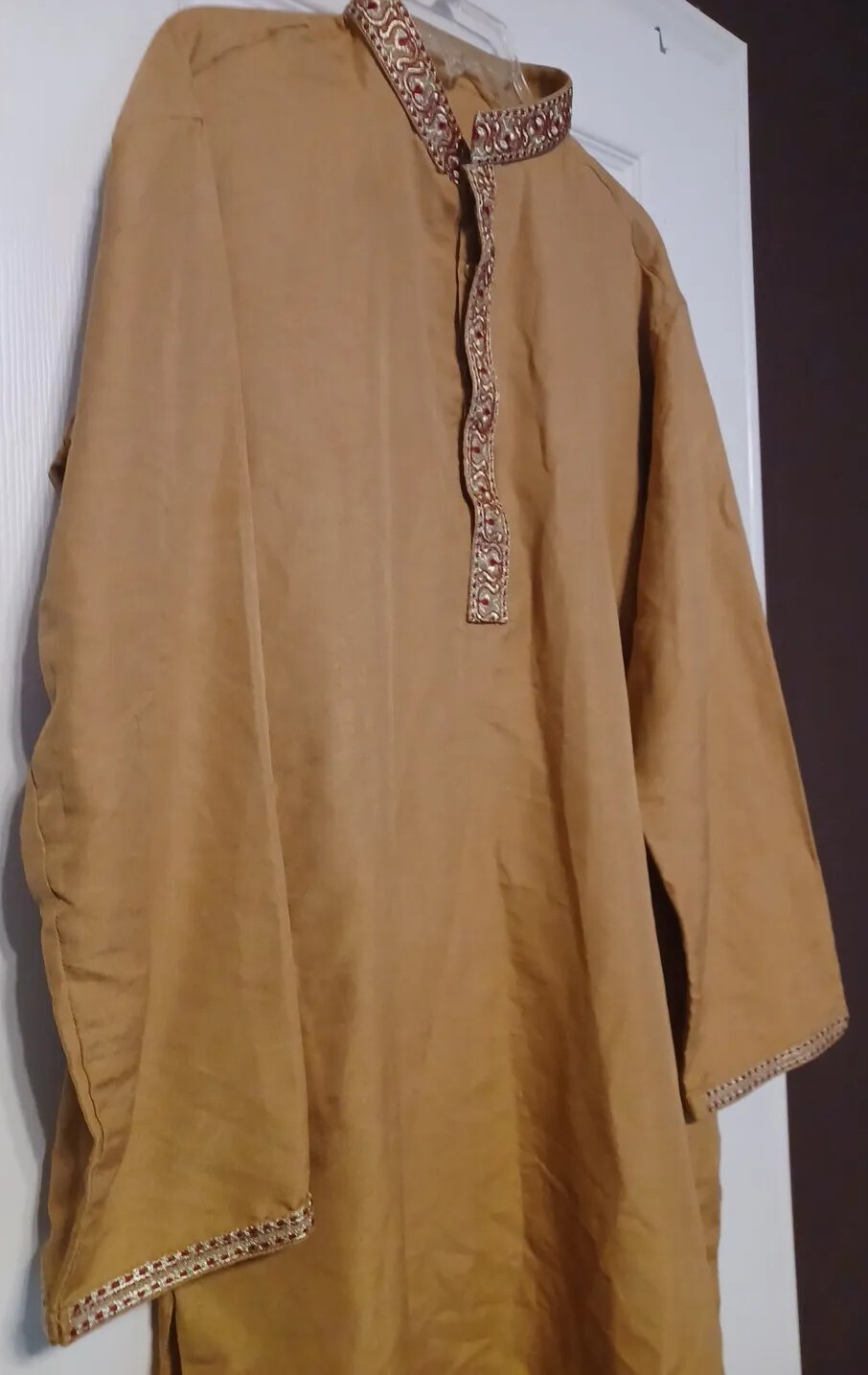 Mens Kurta Ethenic Party Wedding Emberoidery Collar Traditional