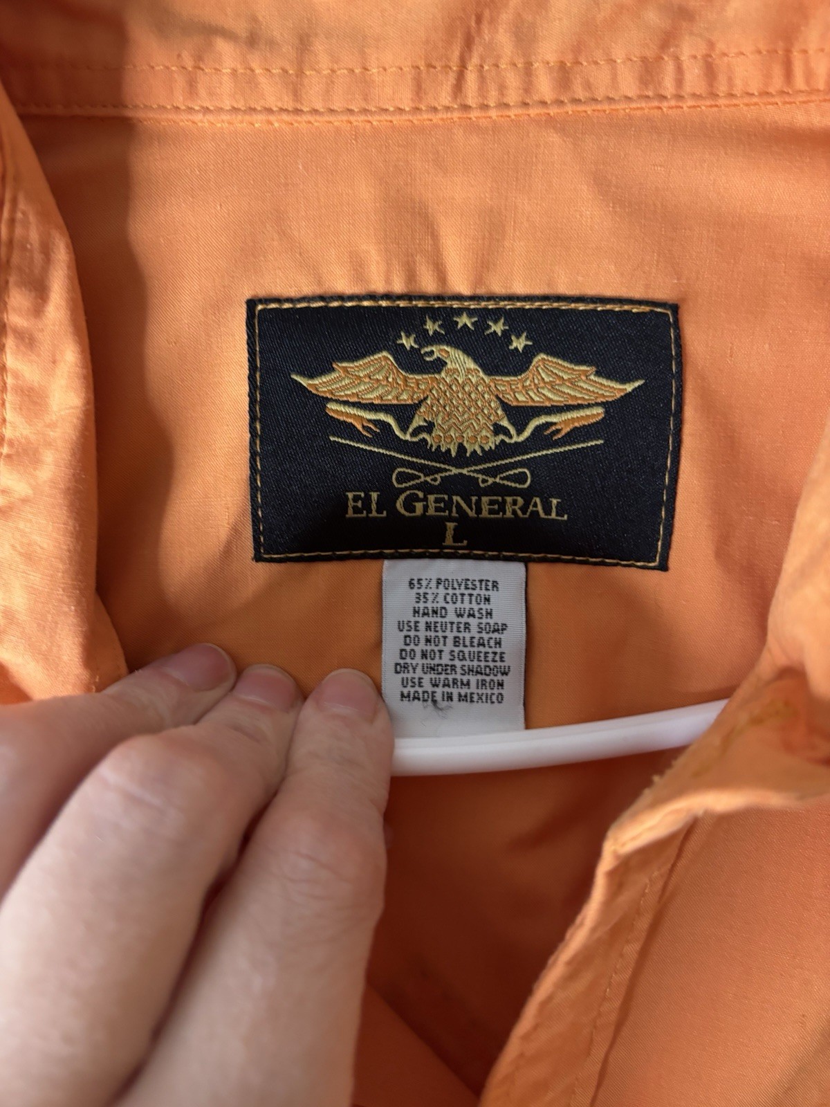 El General Western Wear Orange Long Sleeve Large