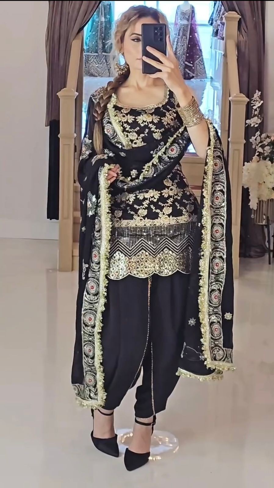 DRESS BOLLYWOOD SUIT PAKISTANI INDIAN WEDDING DHOTI TOP SALWAR KAMEEZ PARTY WEAR