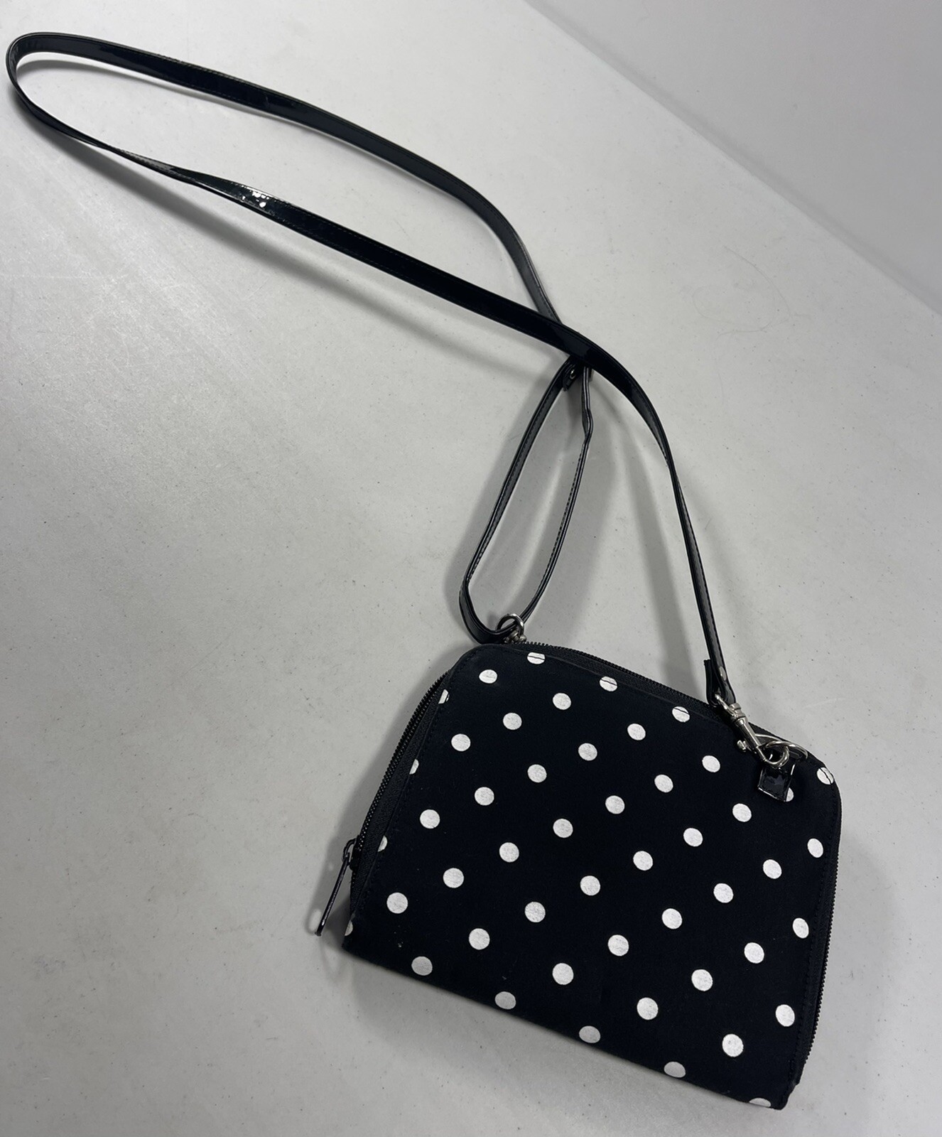 Pendleton Black White Polka Dot Wallet on a Strap Crossbody Purse Casual Comfort