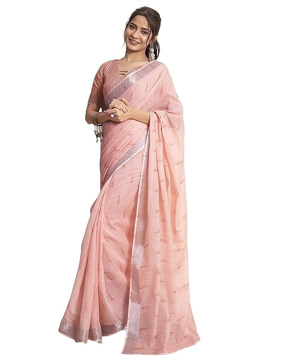 Women’s Cotton Printed Zari Striped Ready to Wear One Minute Saree With Blouse