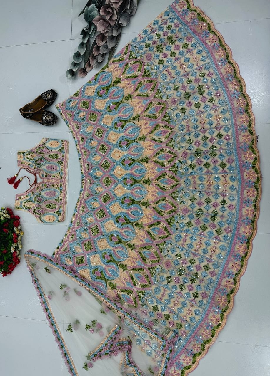 Premium Designer Soft Net Lehenga Choli With Dupatta For Women & Girls