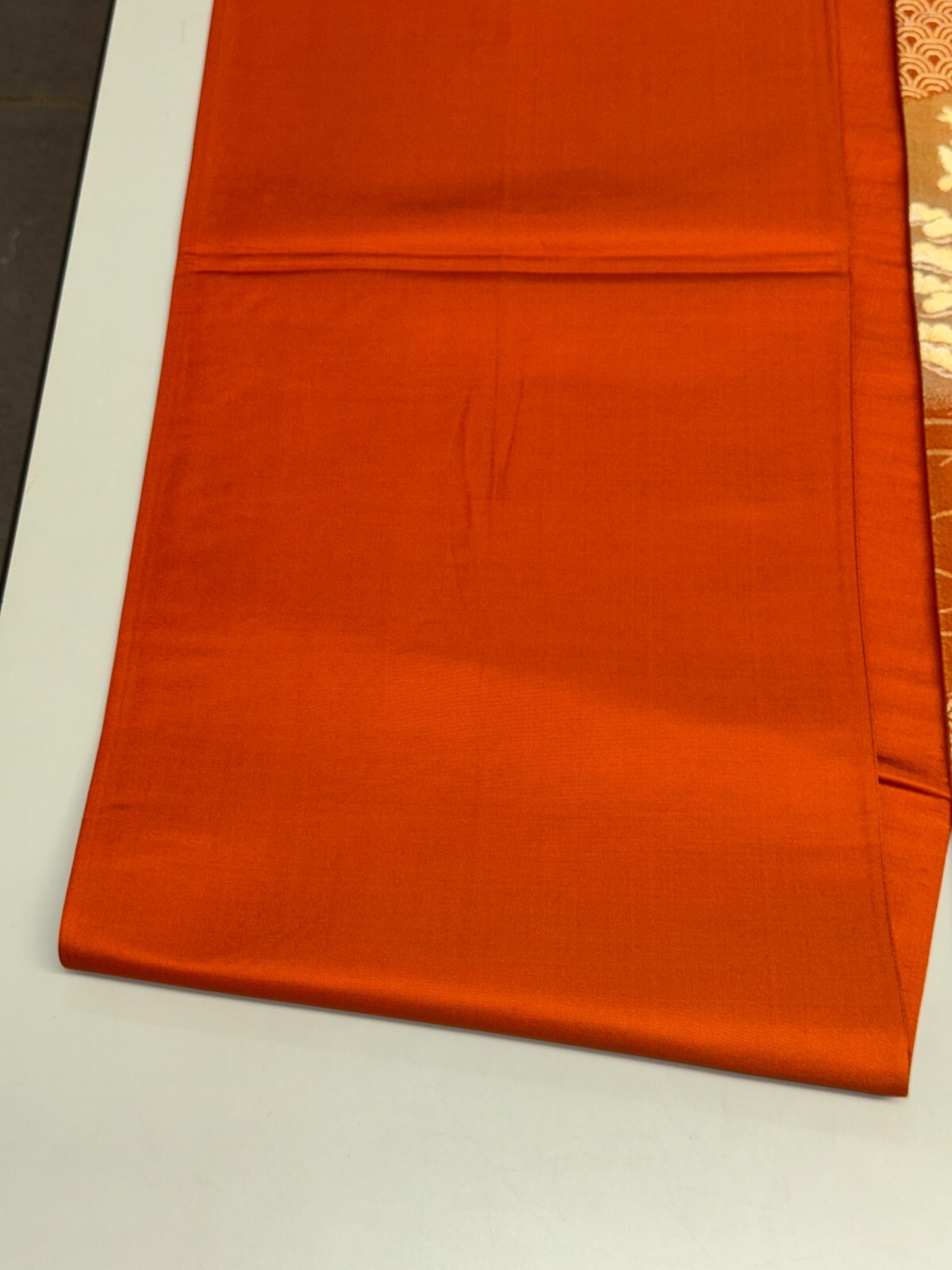 Japanese Vintage Kimono Fukuro Obi silk brown expensive embroidery 167.7×12.2in