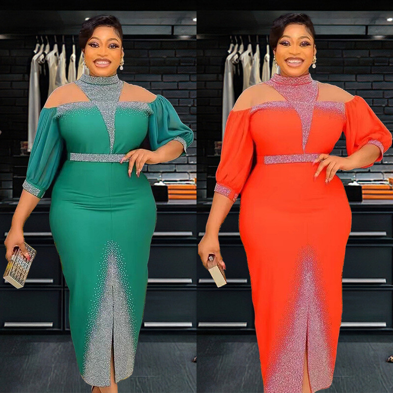 Plus Size African Wedding Party Long Dresses Women Dashiki Evening Gown Elegant