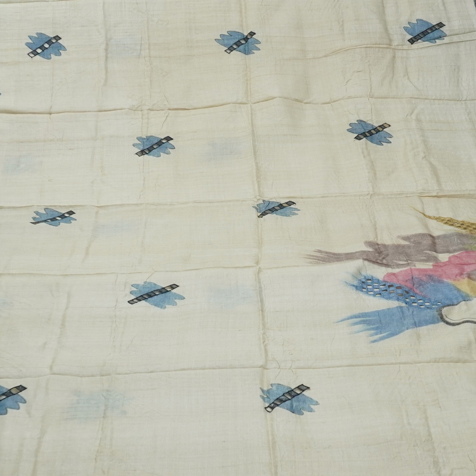 Namaste Vintage Beige Sarees 100% Pure Silk Printed Indian Sari 5YD Craft Fabric
