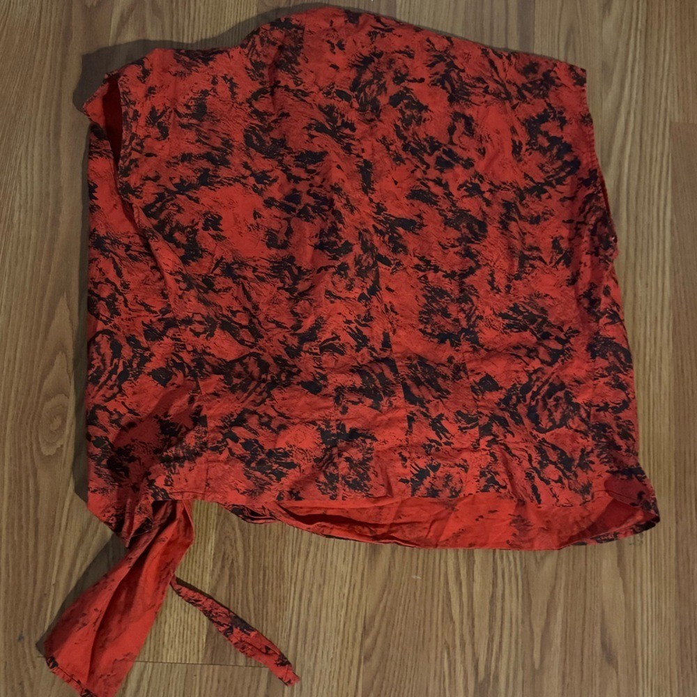 VTG Fleischman Apparel City California Red Floral Button-Up Blouse Retro Y2k