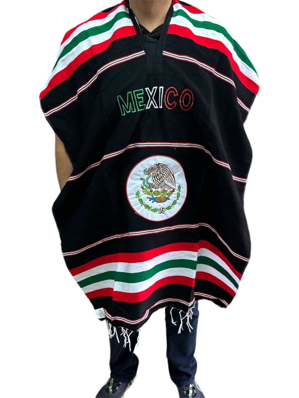 MEXICAN PONCHO, MEXICAN FLAG , SARAPE PONCHO , ONE SIZE , world cup Soccer