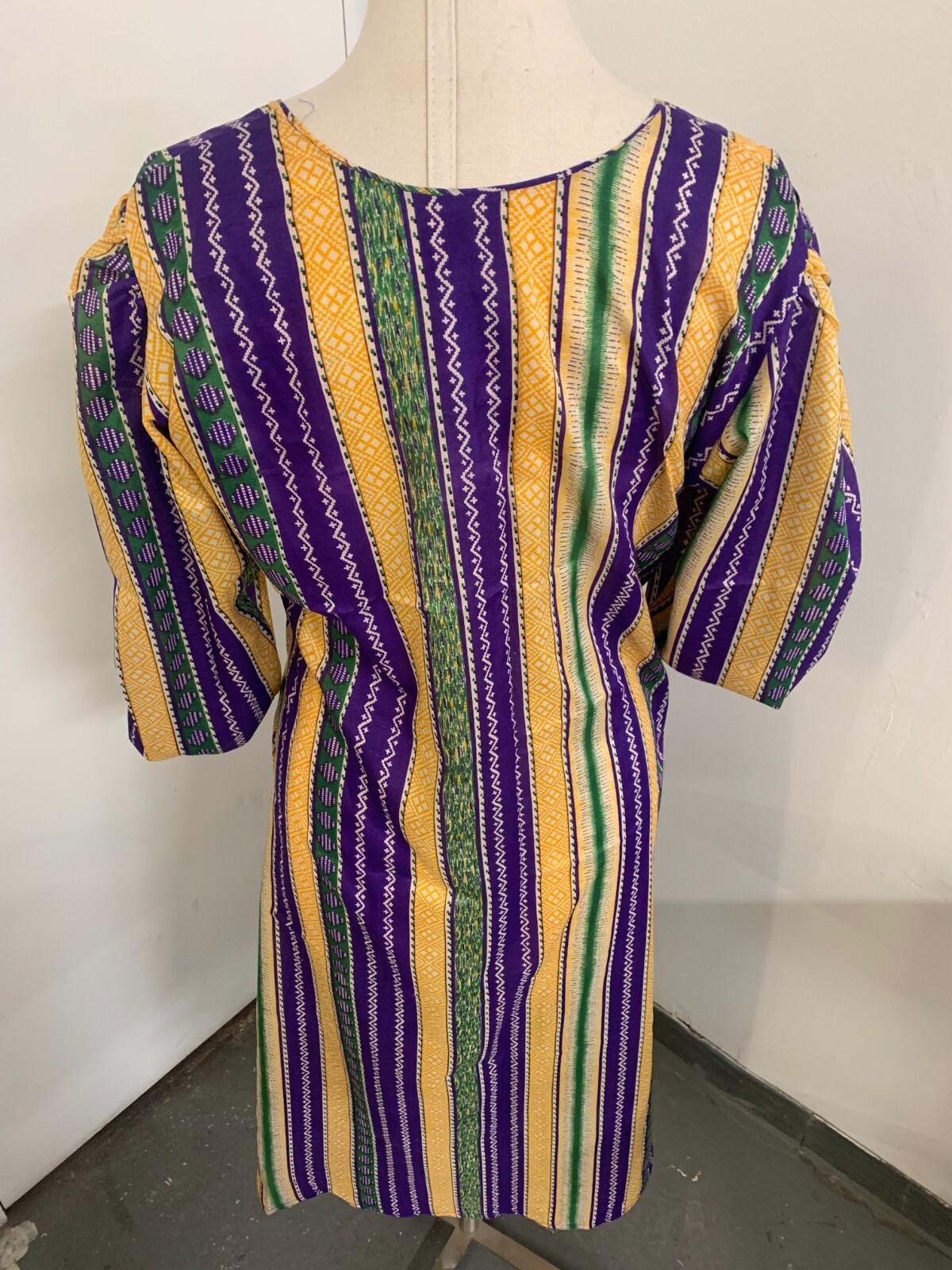 Salwar Kameez Suit Striped Medium Colorful Kurta Kurti Shalwar Tunic Palazzo 70s