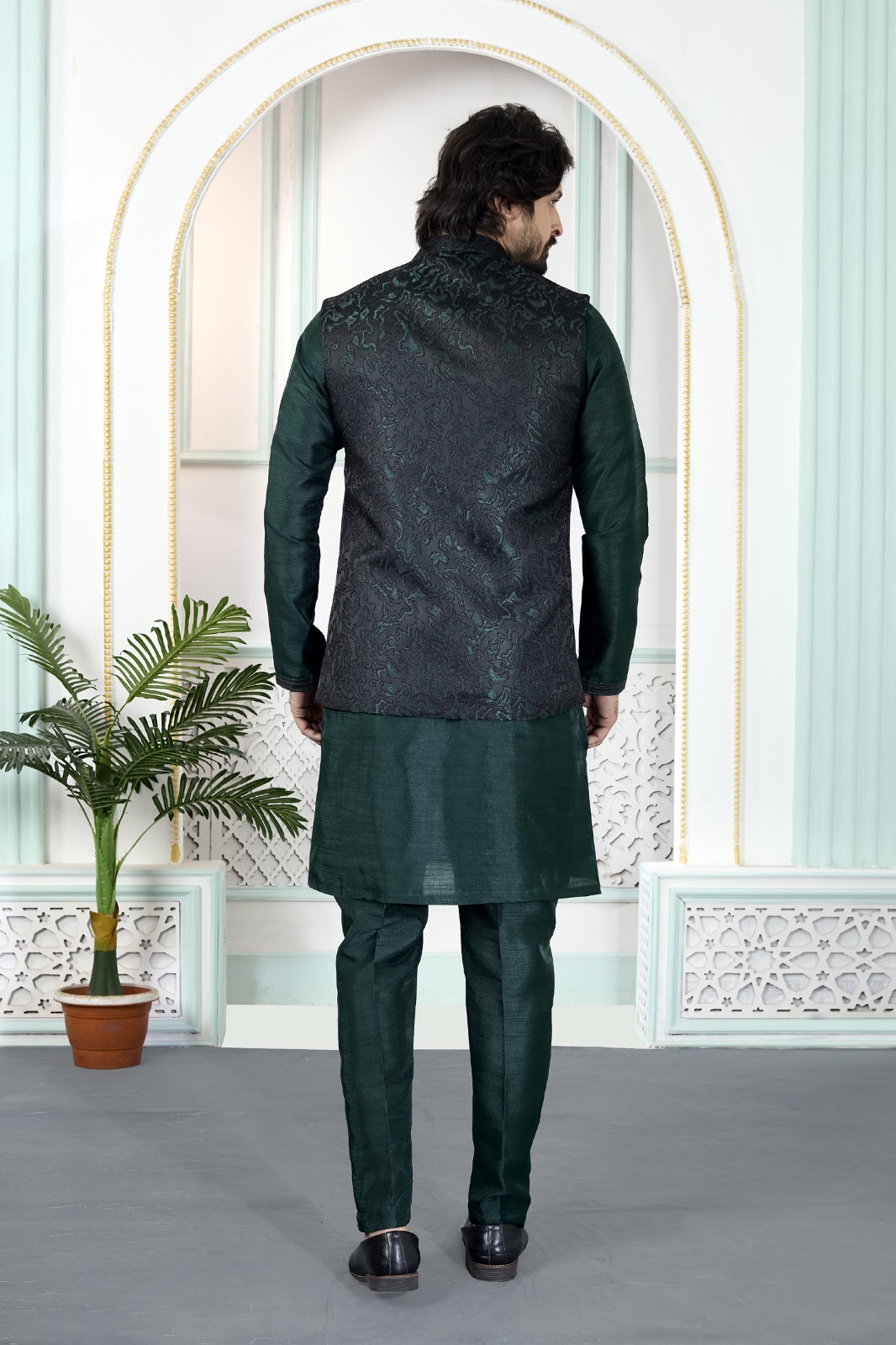 3 Pc Mens Wedding Eid Ramadan Ethnic Wear Traditional Kurta Payjama From India