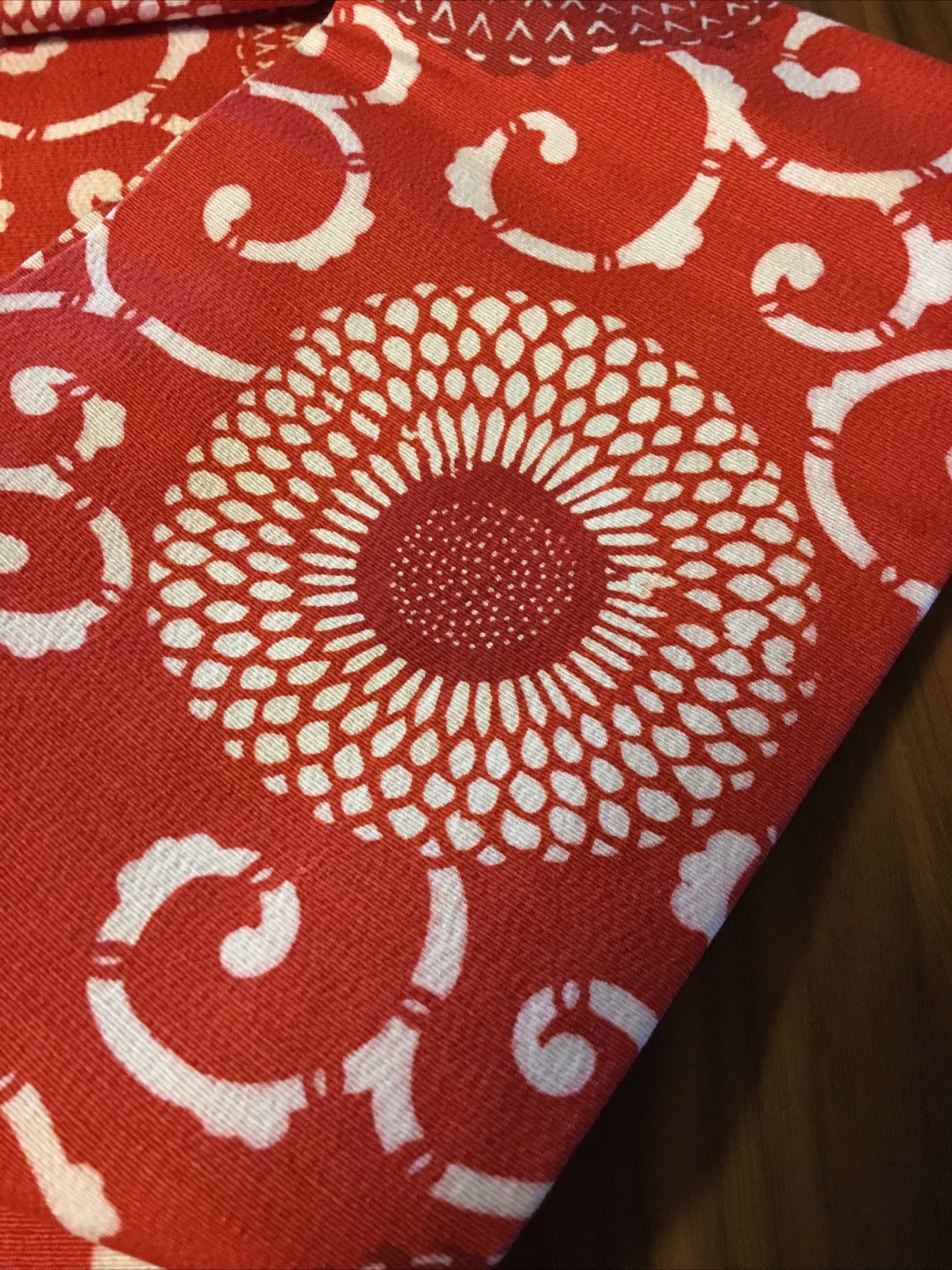 Japanese Vintage Kimono Nagoya Obi Red Floral 6” X 88”