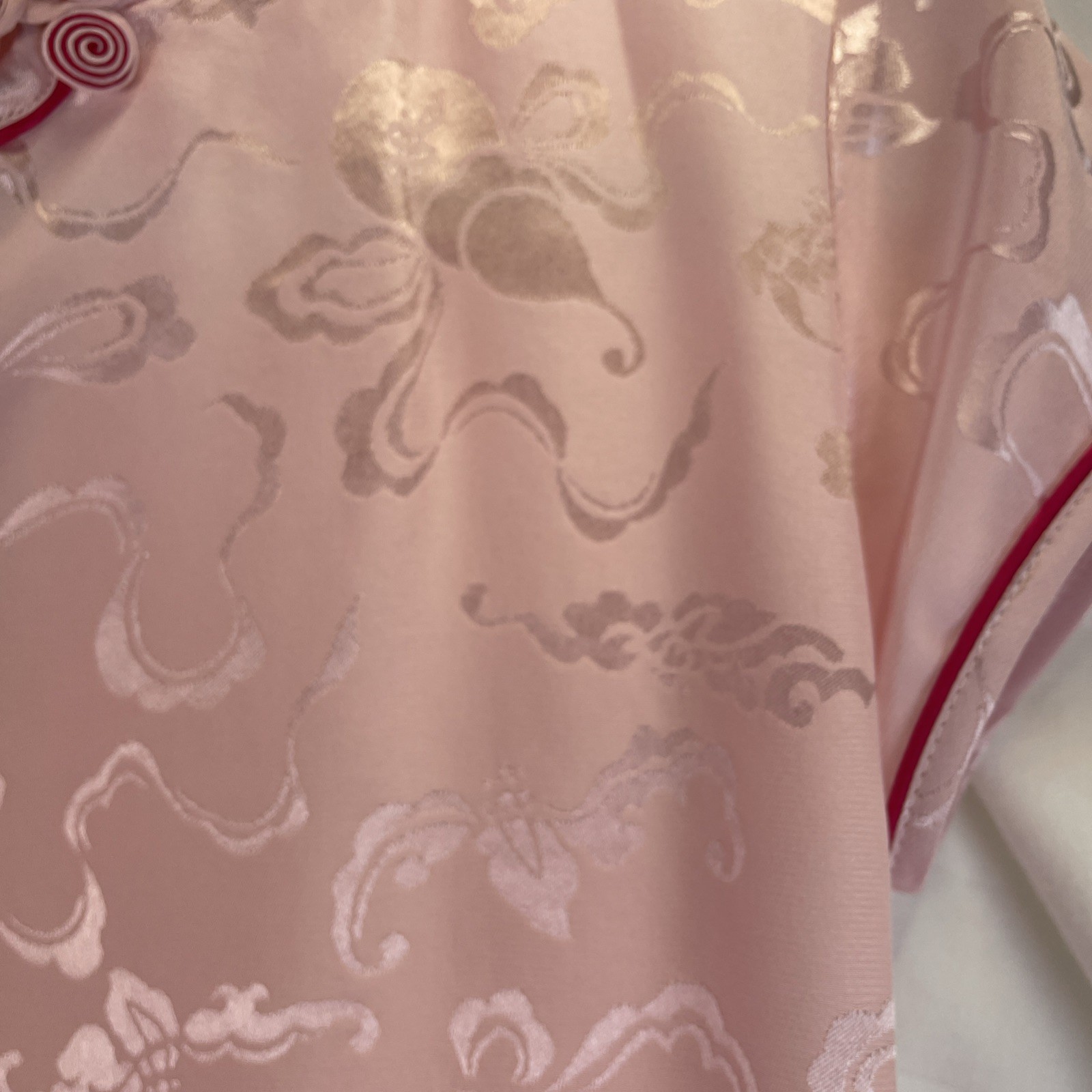 Oriental Style Girls Dress Cheongsam Qipao Asian Inspired Pink 100% Silk Size 4
