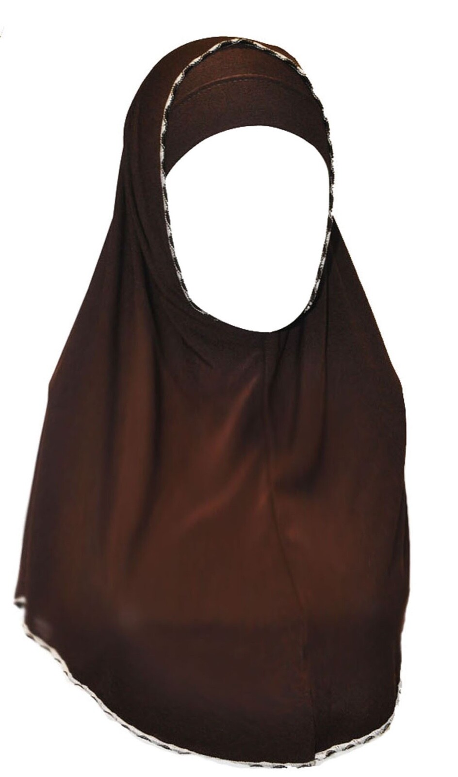 Brown with Brown and White Trim 2 Piece Al Amira Hijab