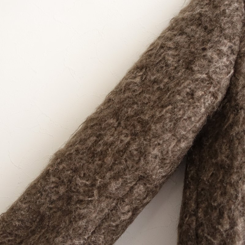 Saqui Mohair Collarless Coat Size 36 (jk33-2602-261)