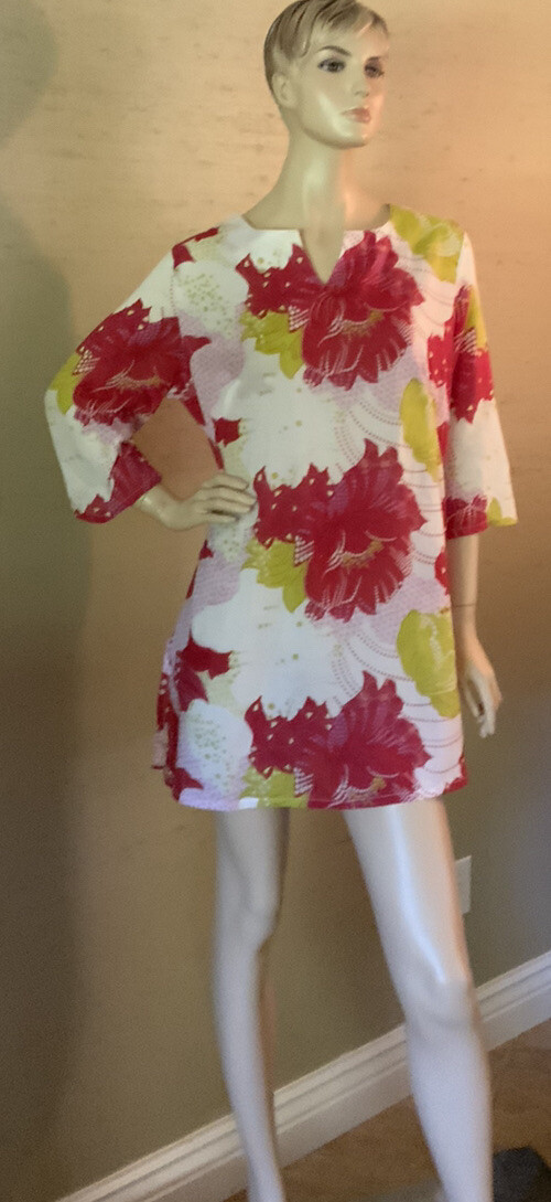 Karma Living 100% Cotton Voile Floral Print Tunic-Kurta Small 4/6