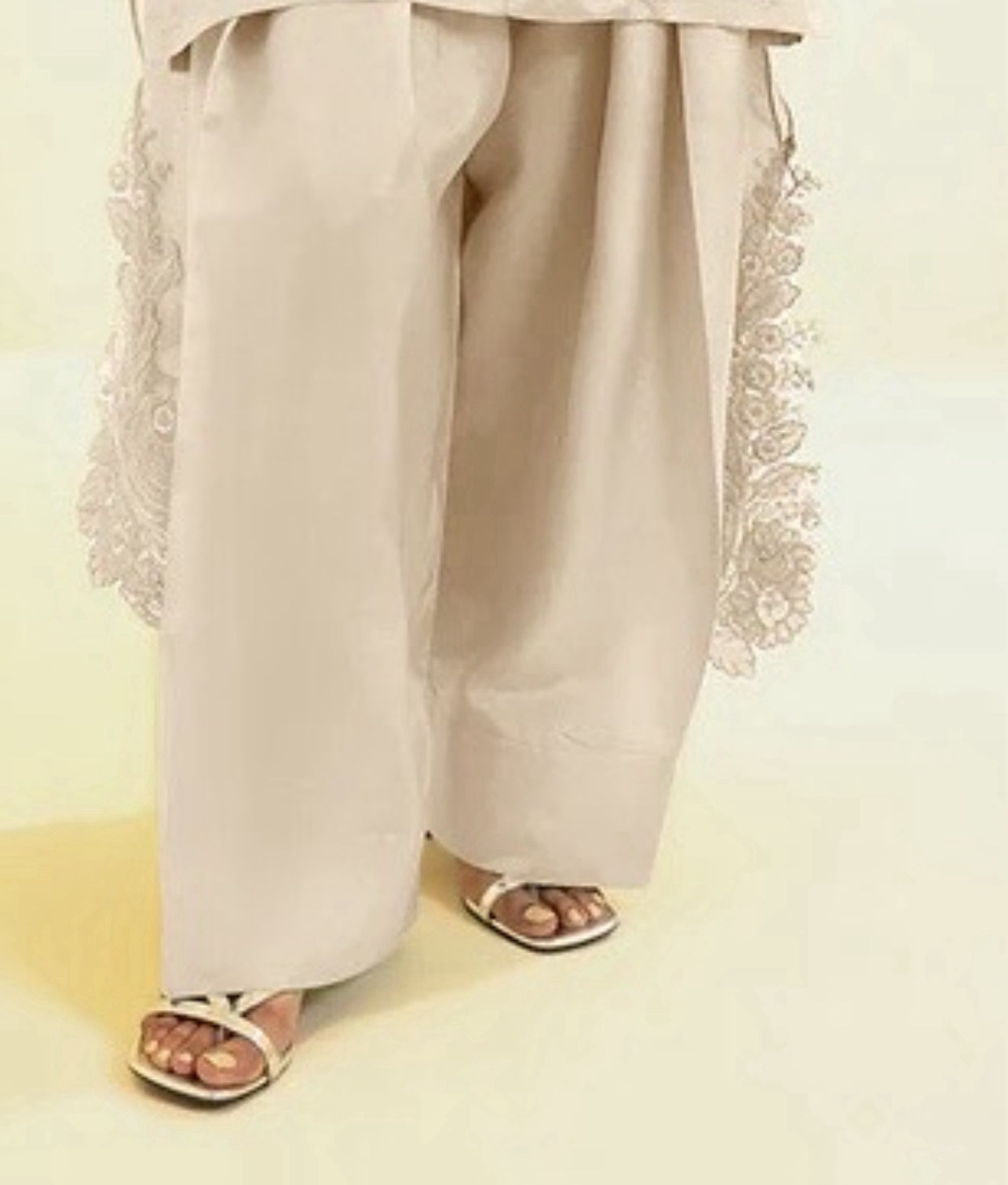pakistani FARSHI Shalwar Salwar Off White Cream Cotton One Size Fits From USA