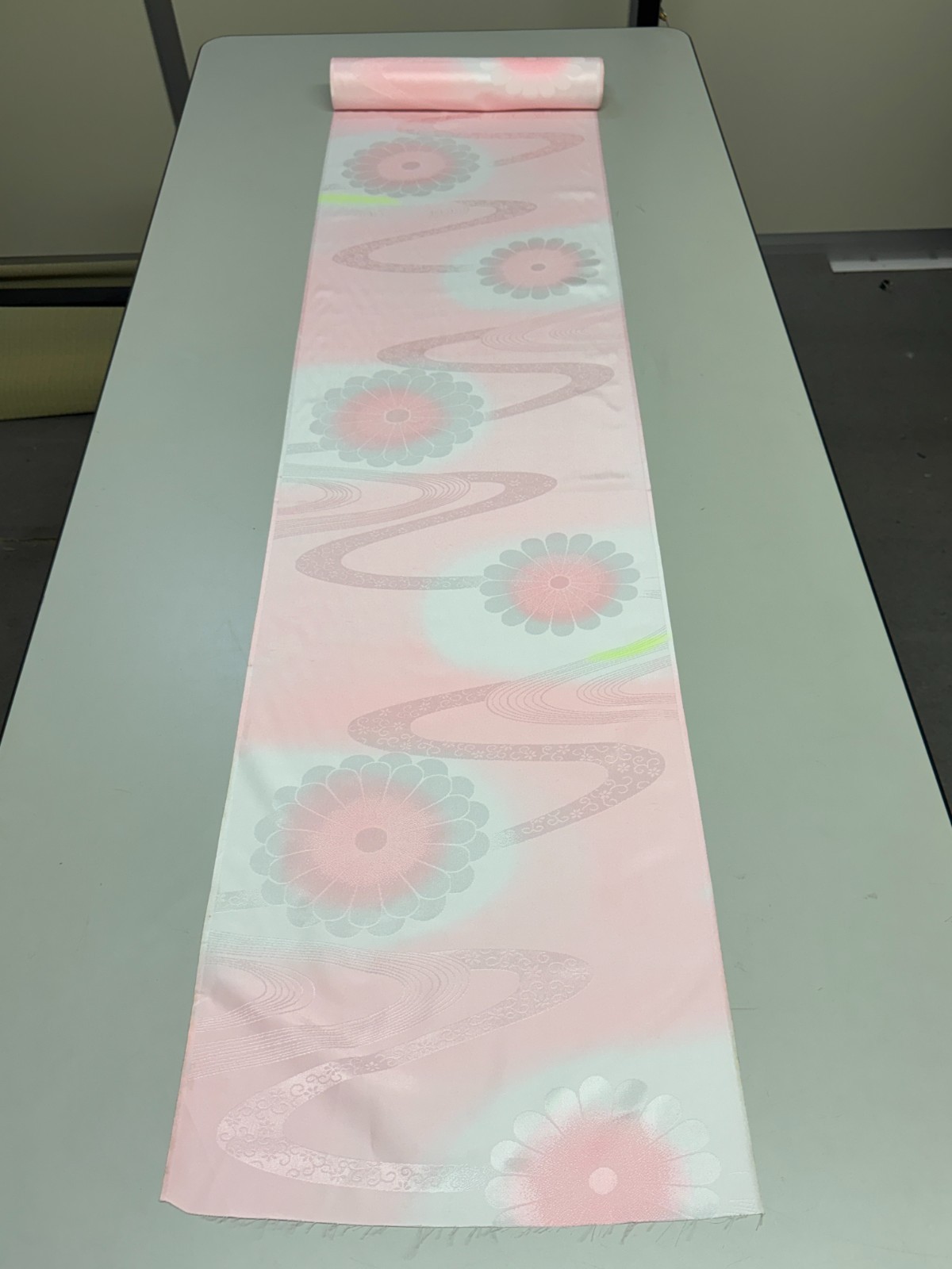 Japanese Vintage Kimono Fabric cloth Boro Silk Pink tradition 35.4×14.1 in
