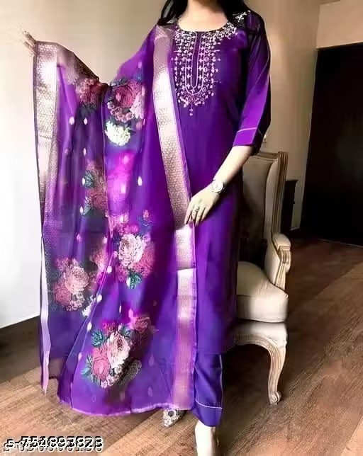 Indian Salwar Kameez Suit Readymade 3Pc Women Party Wear Dress Dupatta