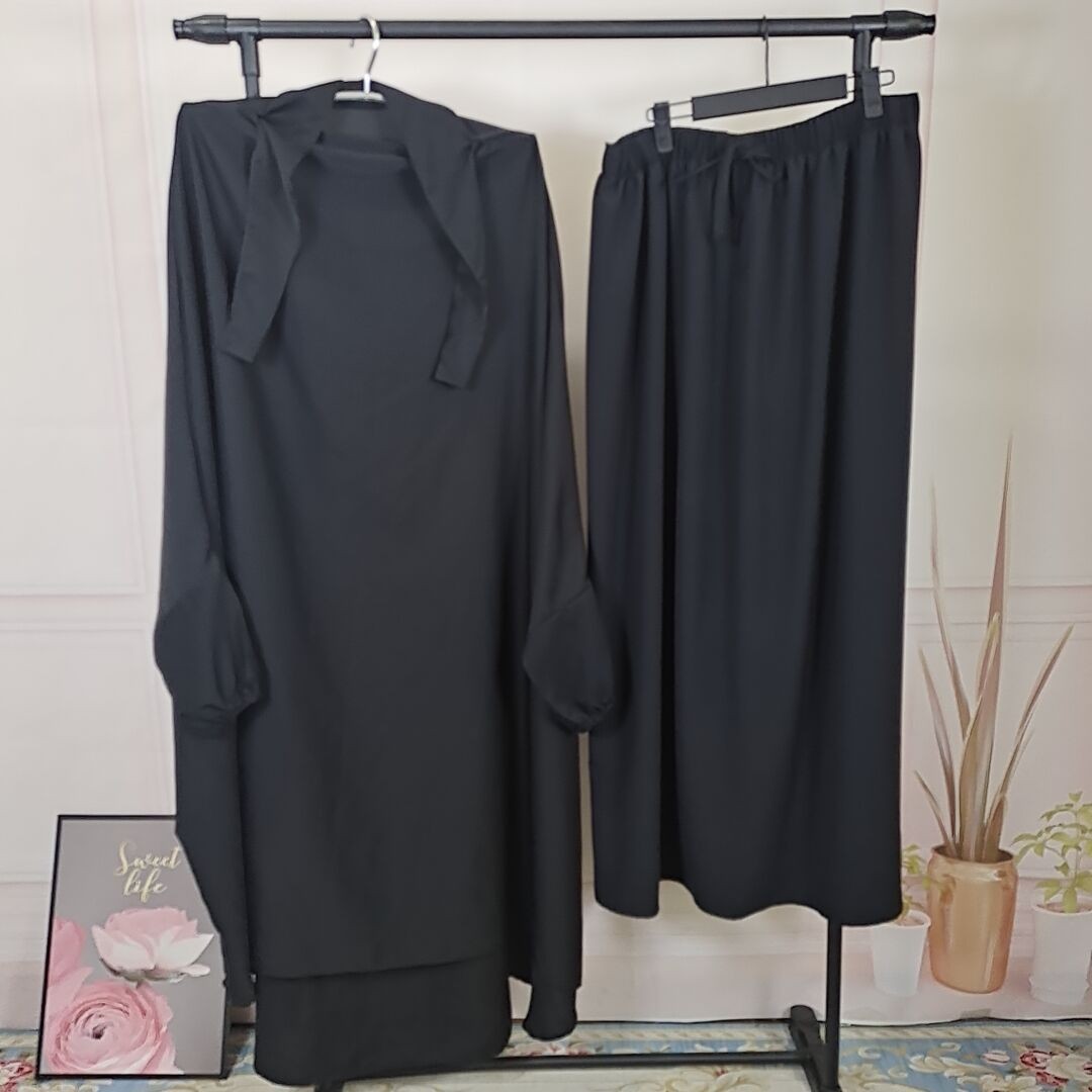 Muslim Women Kaftan Overhead Large Khimar Abaya Burka Ramadan Prayer Plain Set