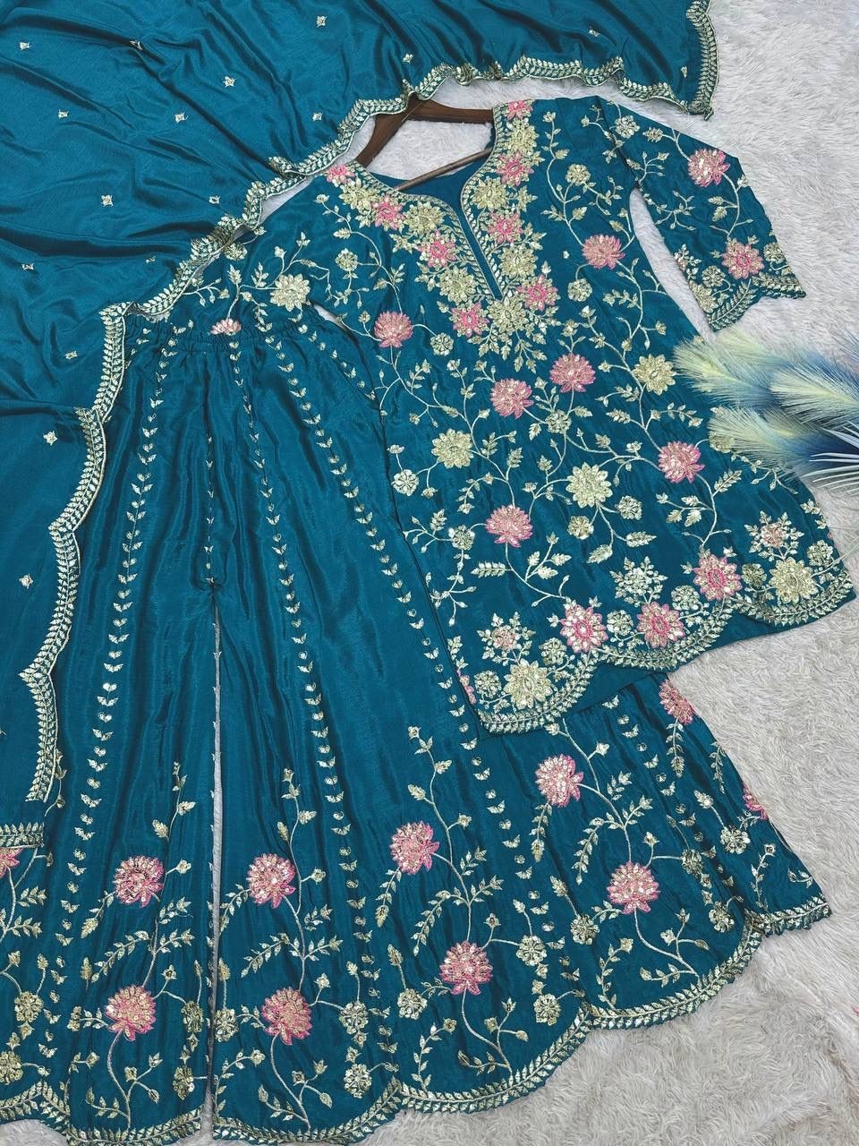 Designer Indian Pakistani kurti plazzo Bollywood Dress Party Wear Suit wedding