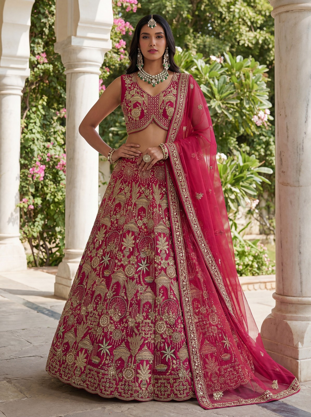 Gadhwal Silk Lehenga Choli Bridal Shower Wedding Reception Designer Set