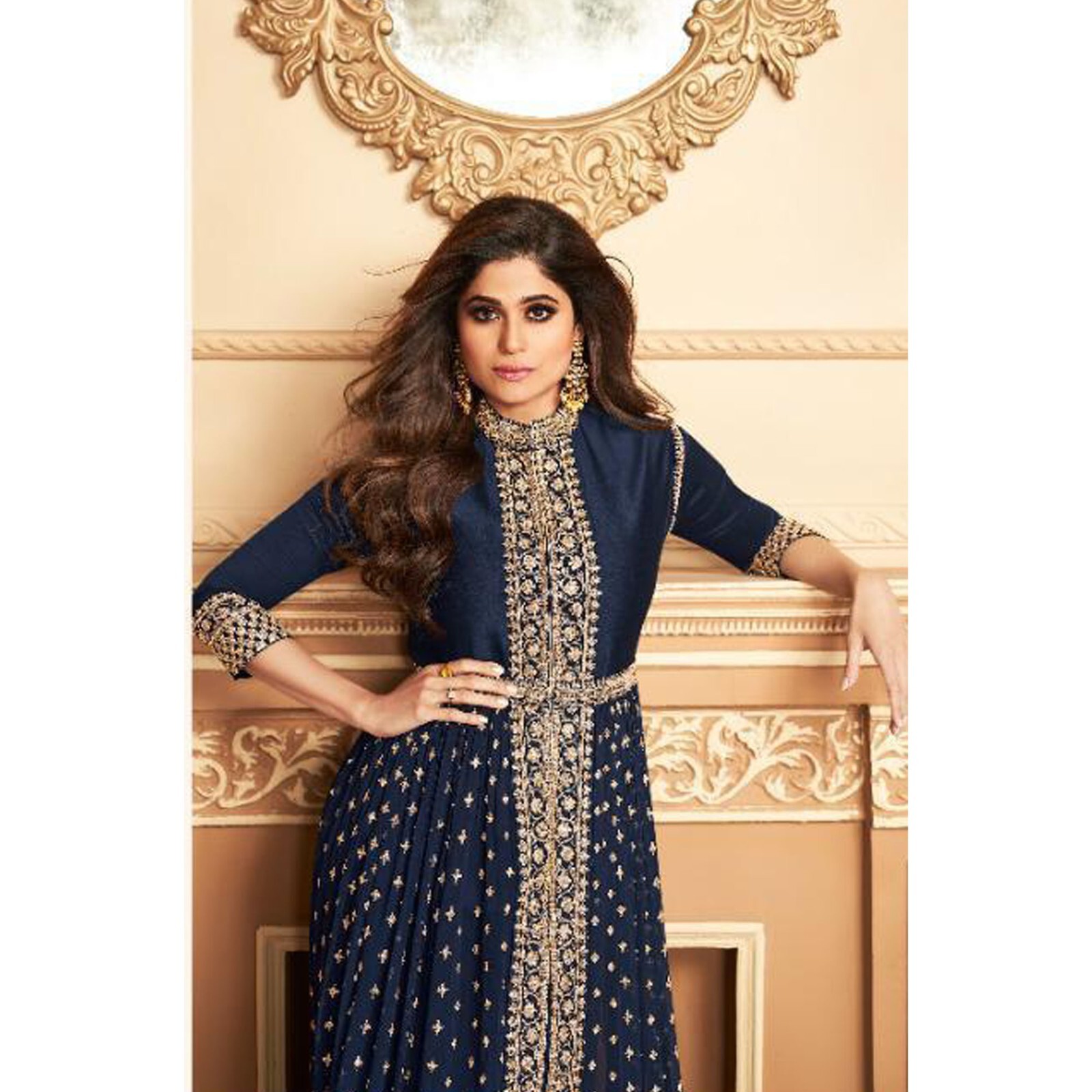 Pakistani Designer Salwar Kameez Dress Indian Bollywood Slit Anarkali Gown Suits
