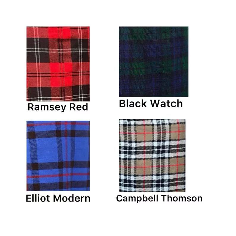 Men’s Black Scottish Hybrid Utility Leather strap Tartan Inner Pleat Cotton Kilt