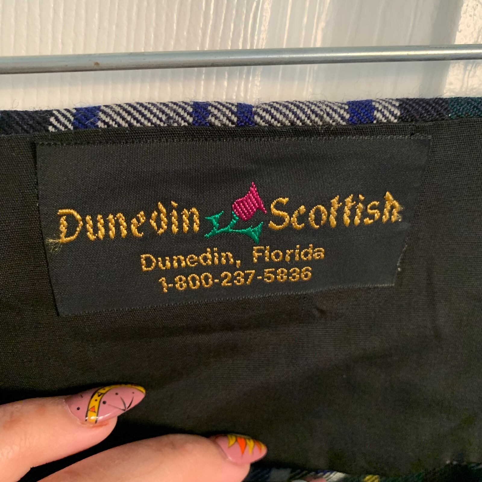 Dunedin Tartan Plaid Pleated Wool Kilt Skirt Medium 28-30 Waist Flaws