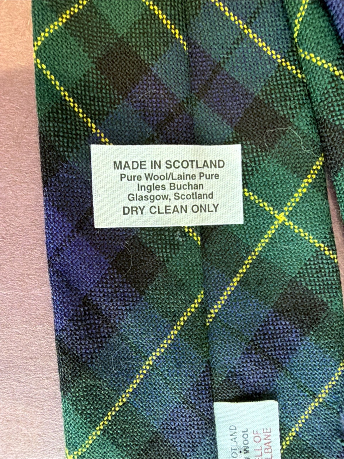 LOCHARRON Scotland Necktie Tartan BIAS Plaid CAMPBELL 100% New Wool Neck Tie
