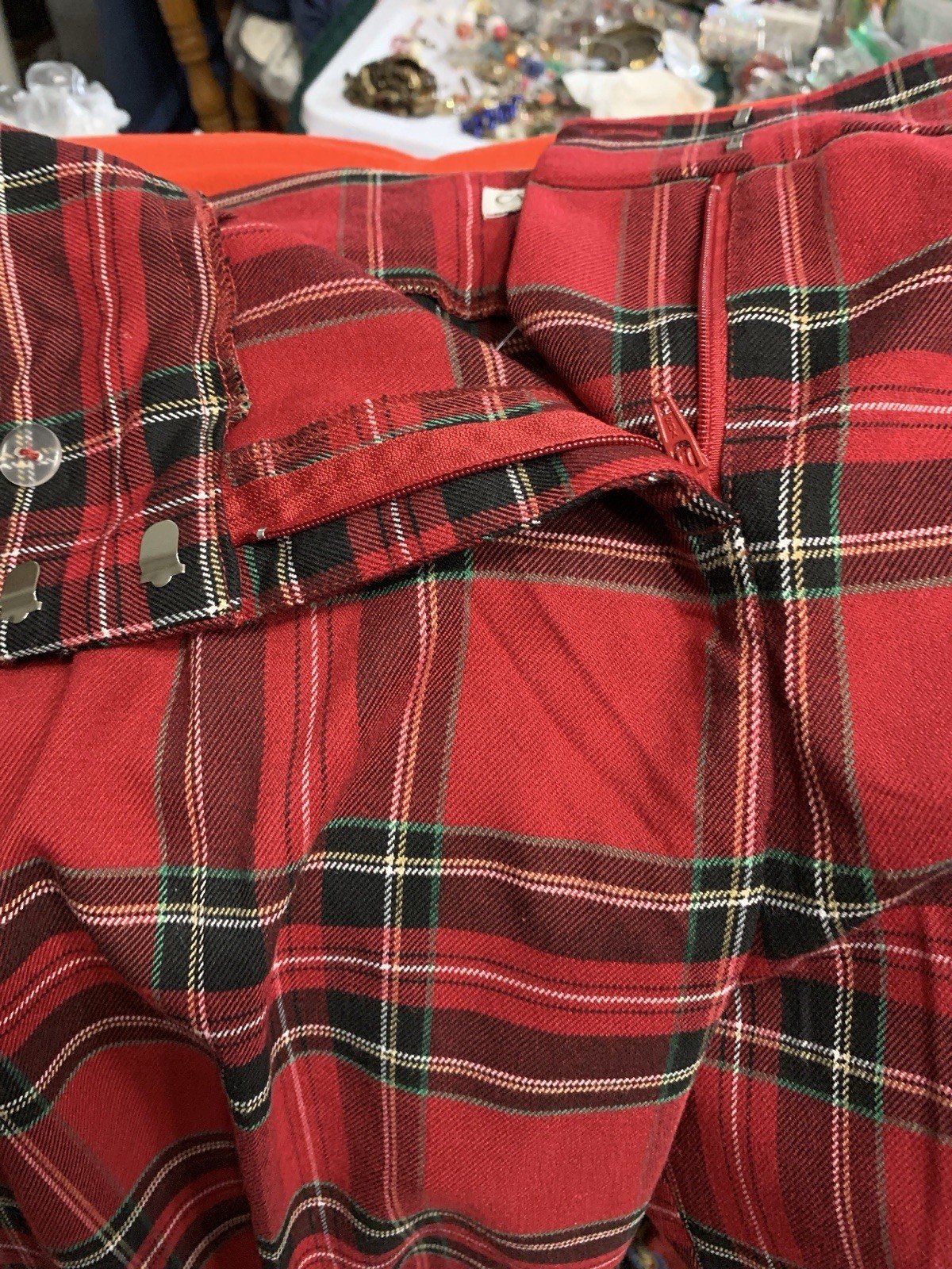 Cato Women’s Red Tartan Plaid Traditional Scottish Kilt Pants Size M
