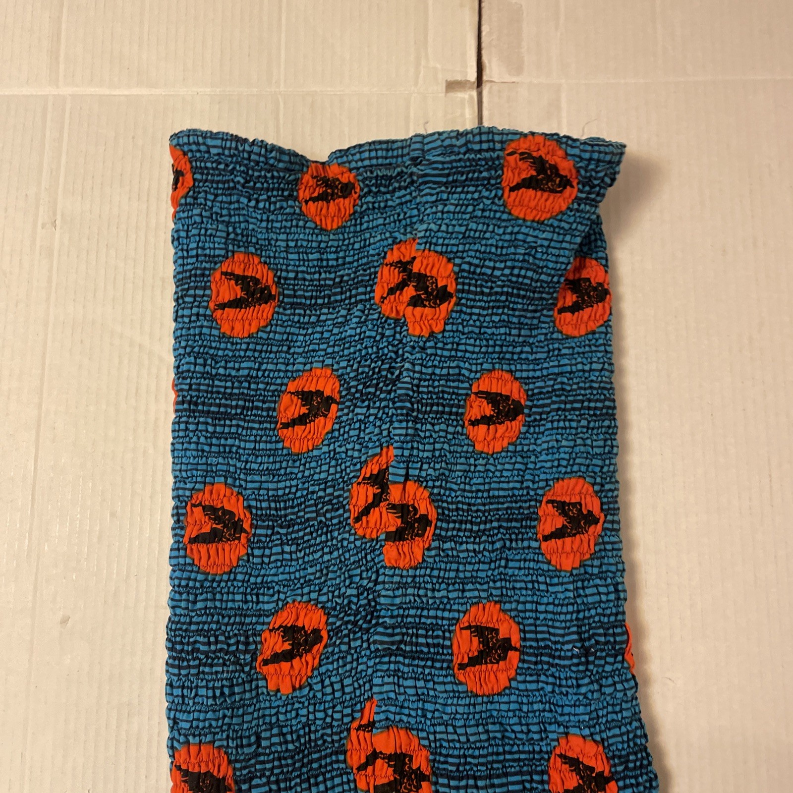 Women’s African Wax Dashiki Ankara Homemade Blue Body Con Tube Scrunchy Dress