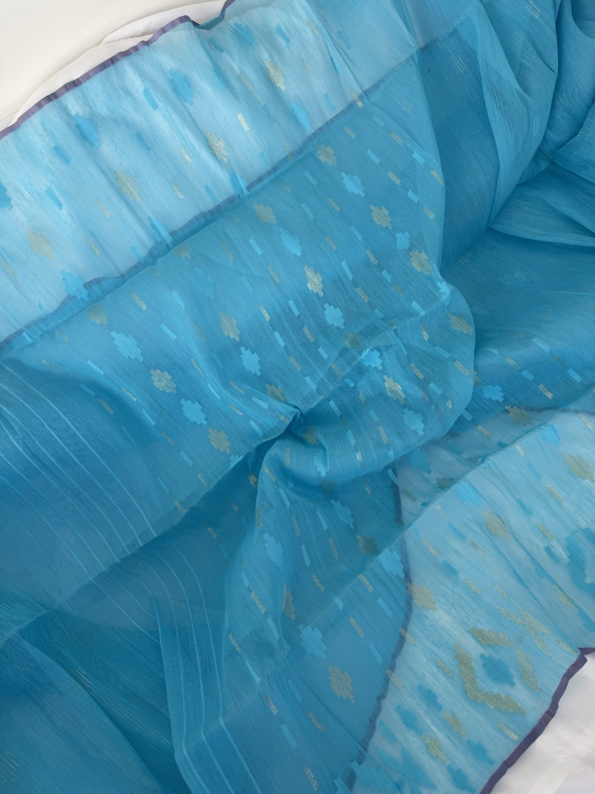 NEW, Handmade, Original Dhakai Jamdani Saree ( item#L2214 ) Only $40