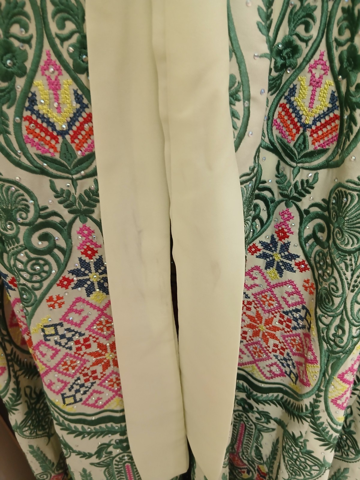 Traditional Palestinian Thobe Embroidered Dress Jordanian Caftan Henna Wedding