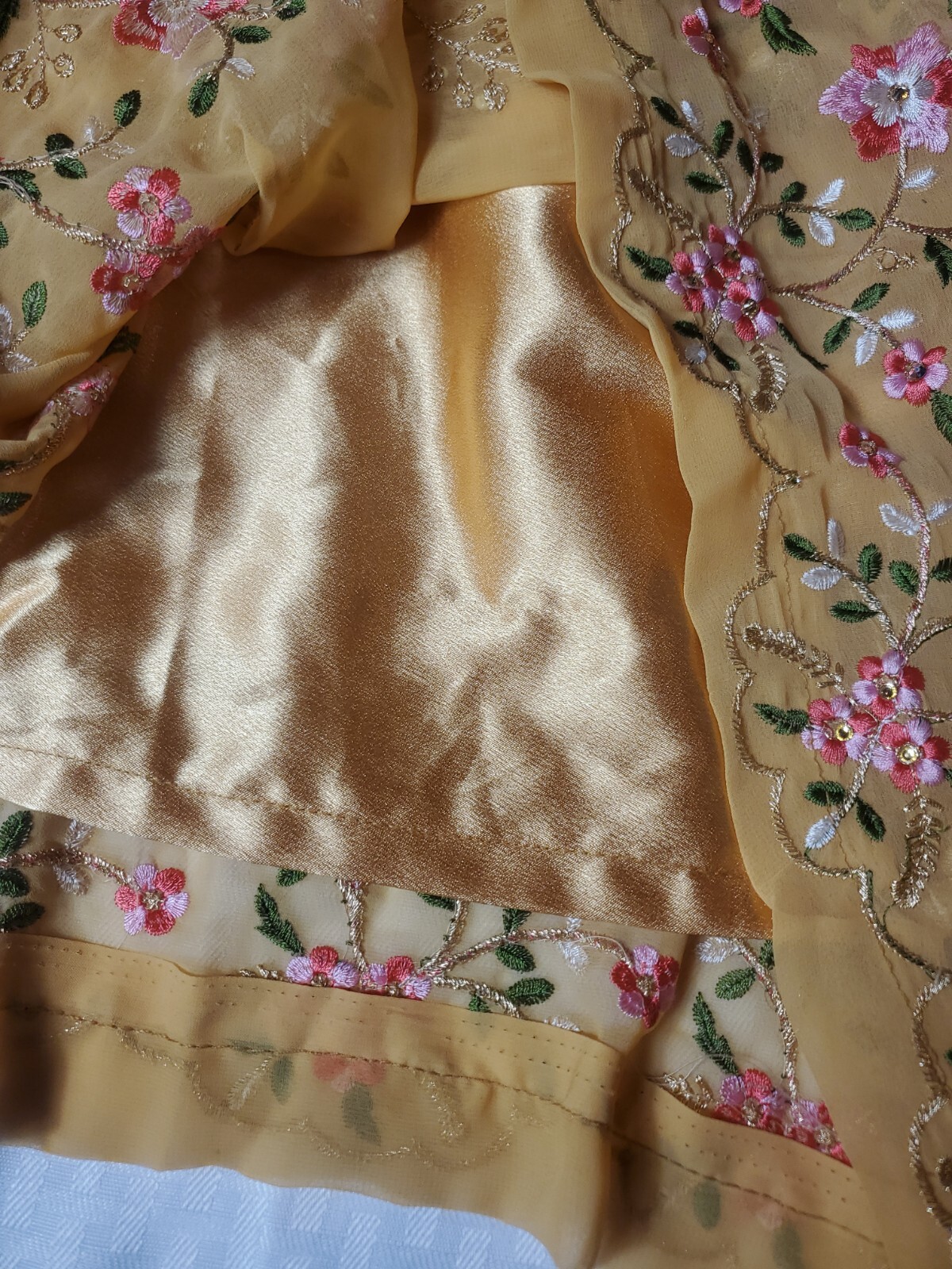 Yellow Green Anarkali Kurta Kurti Gown Dress Floral