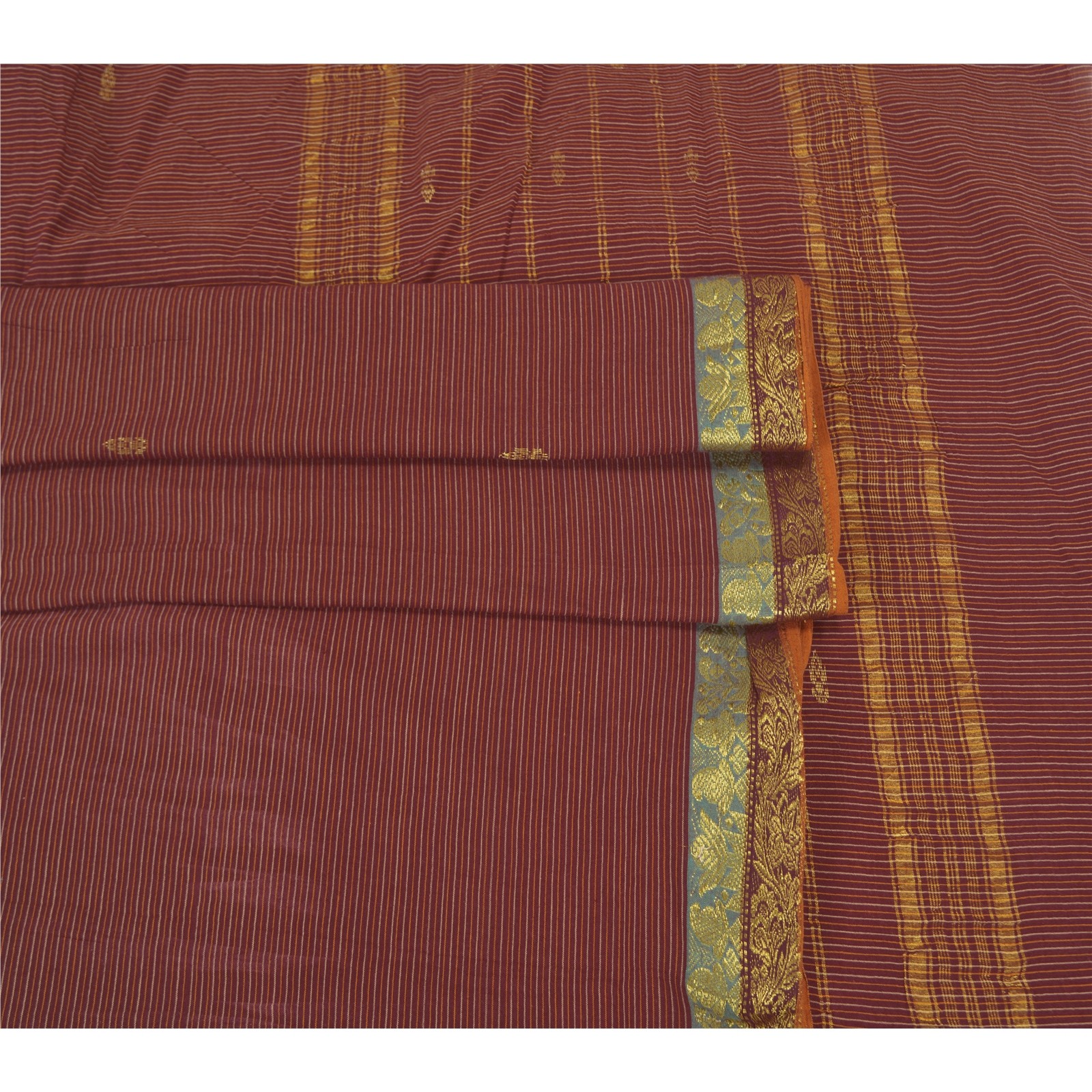 Sanskriti Vintage Dark Red Sarees Pure Cotton Woven Ilkal Premium Sari Fabric