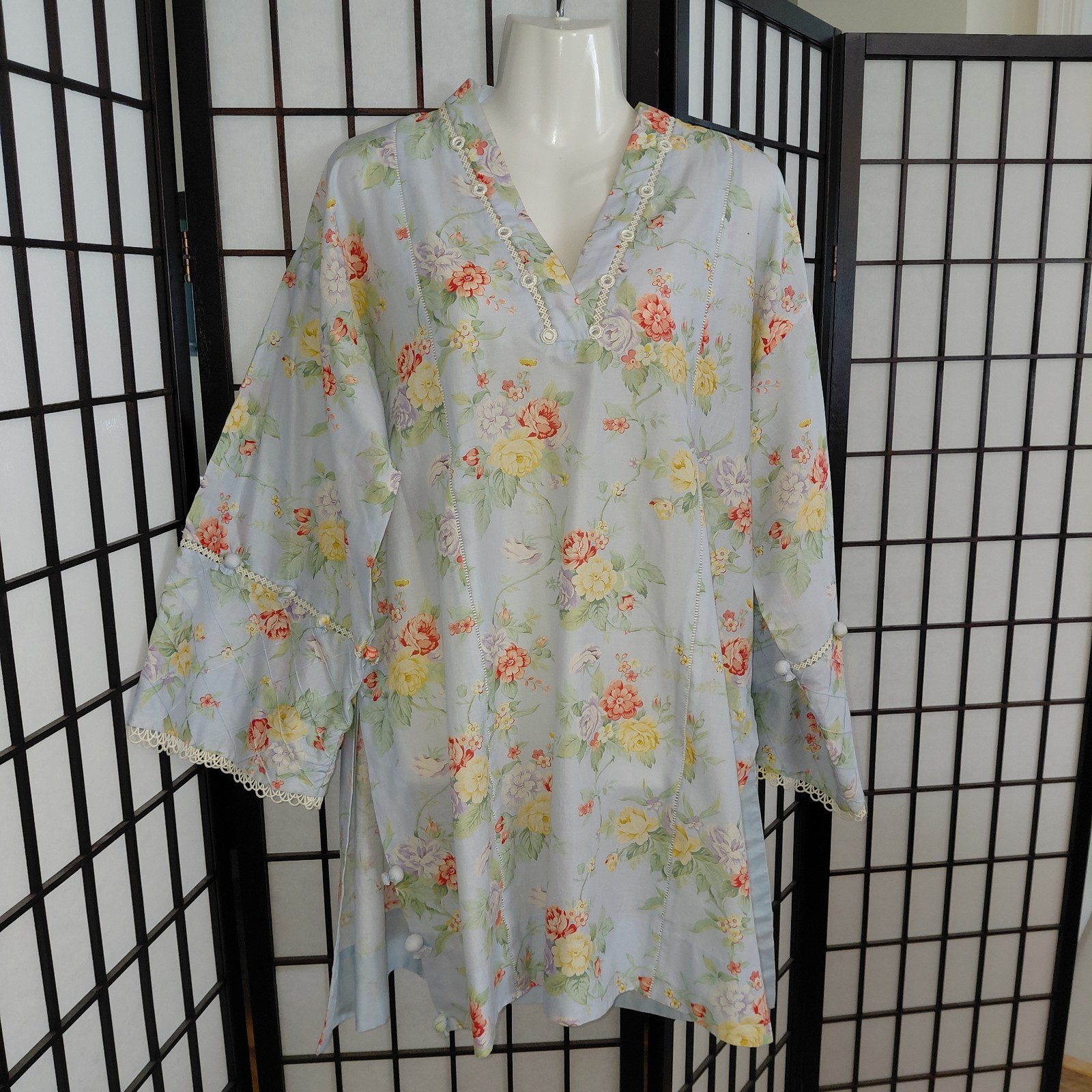 Embroidered Beaded Long Sleeves Kurti Top By Zaha RTW size Small