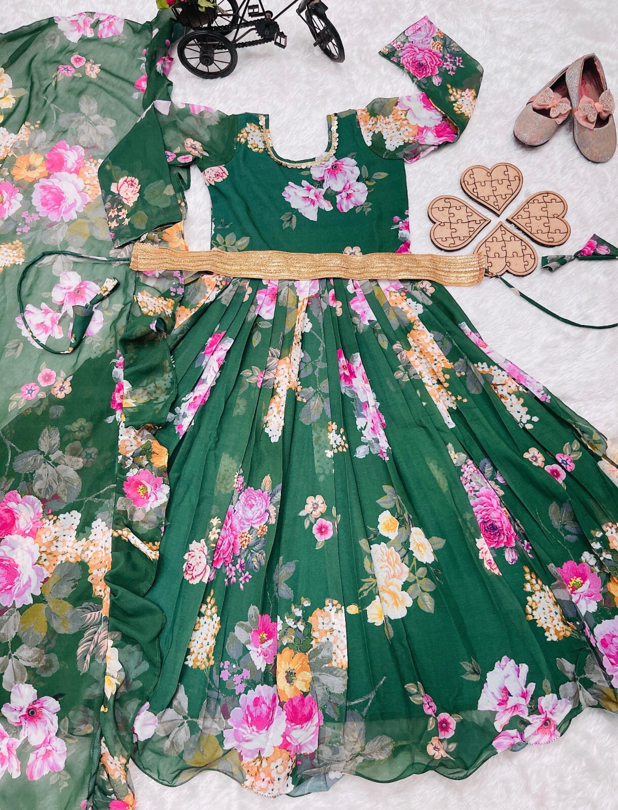 Small Girls Pakistani Lehenga Choli Ethnic Wear Readymade Lehenga Top Wedding