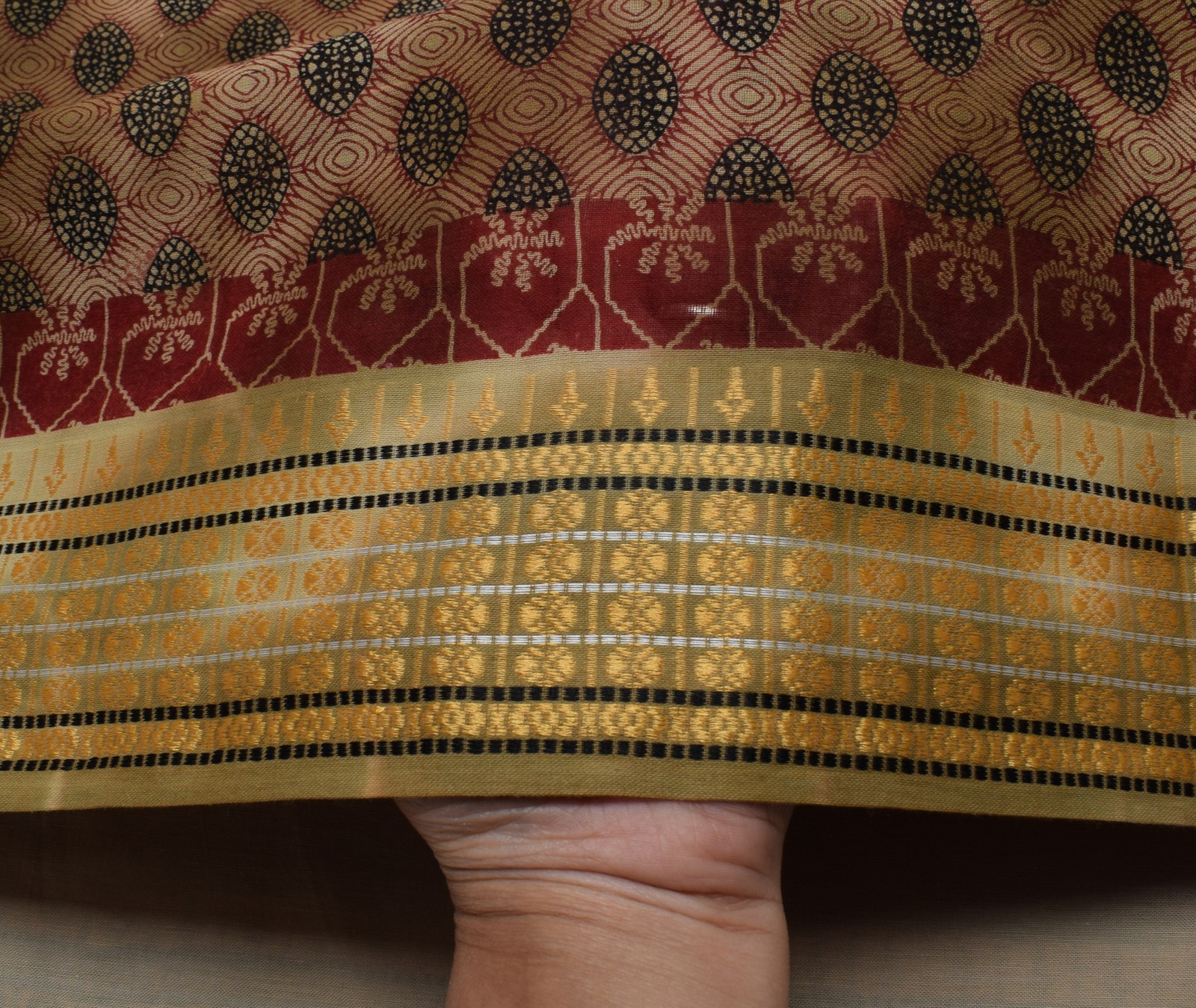 Sushila Vintage Indian Saree Pure Cotton Printed 5 Yard Soft Craft Sari Fabric