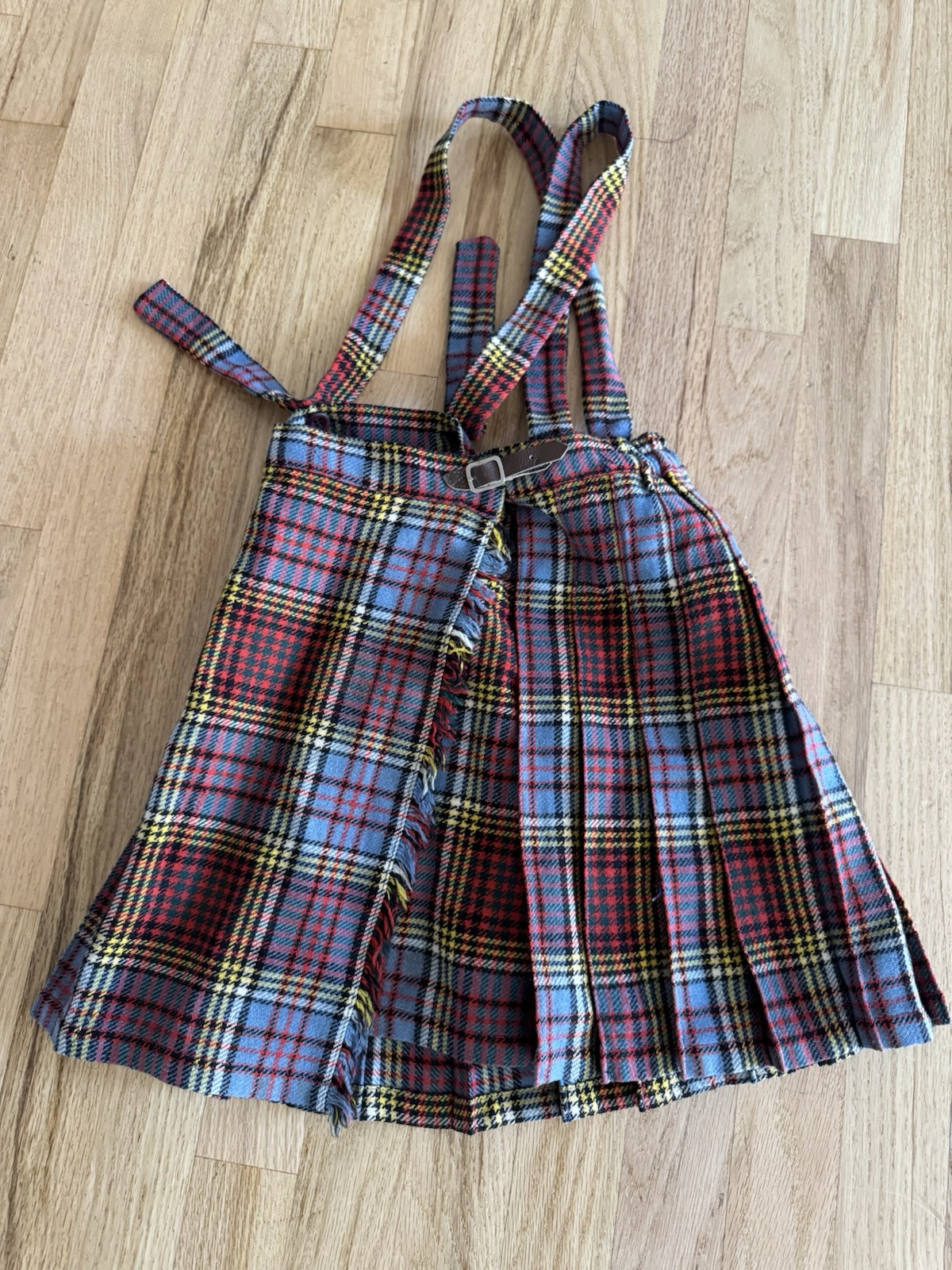 Vintage Glenconner Kilt Skirt Unisex Kids Small Tartan Plaid Suspender Straps