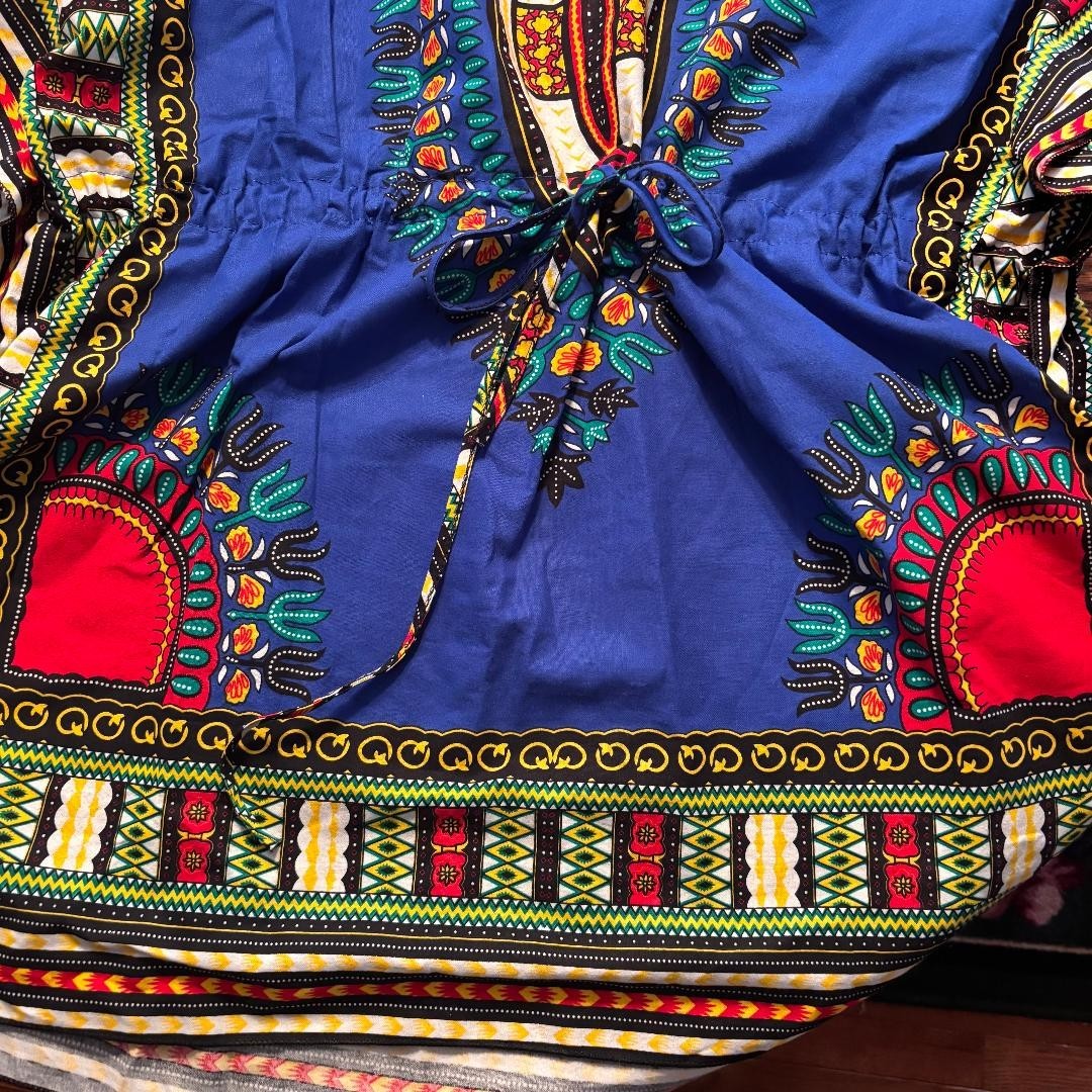 NF Dashiki African Shirt One Size Drawstring Adjustable Waist