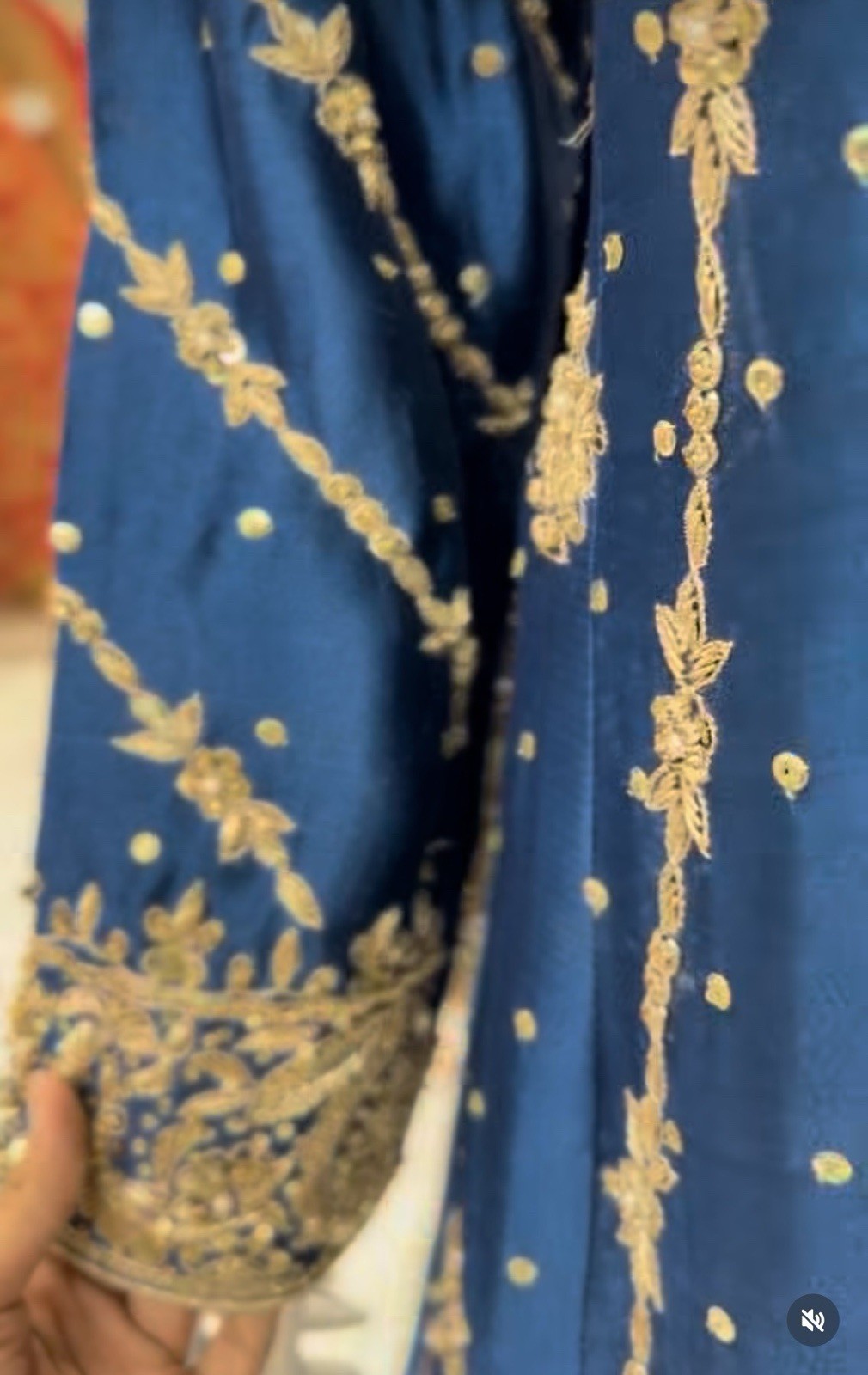 Handmade Women’s Blue Silk Satin Lengha with zipper in the back