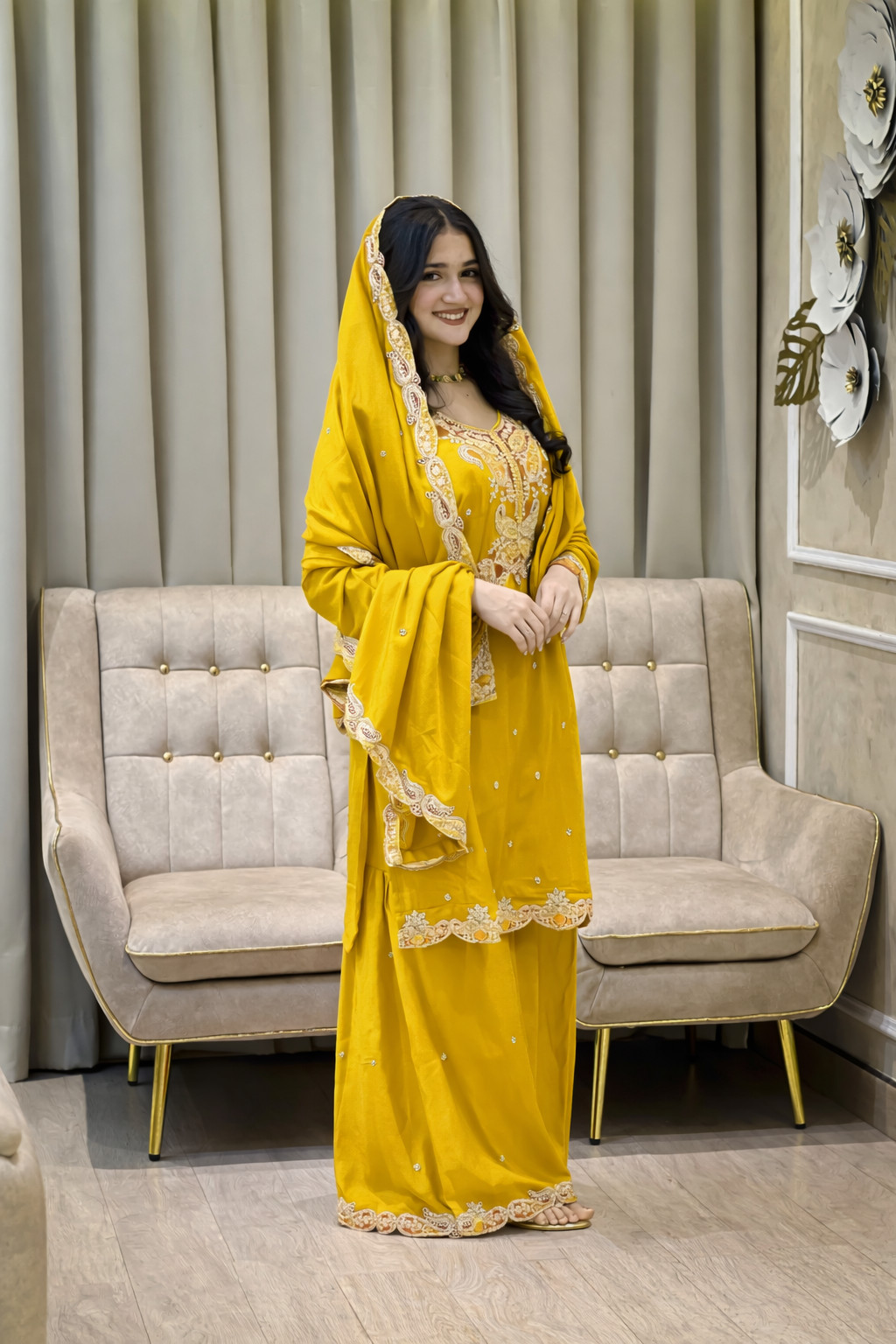 Party Wear Heavy Chinon Multi Colour Gown With Silk Dupatta For Women & Girls