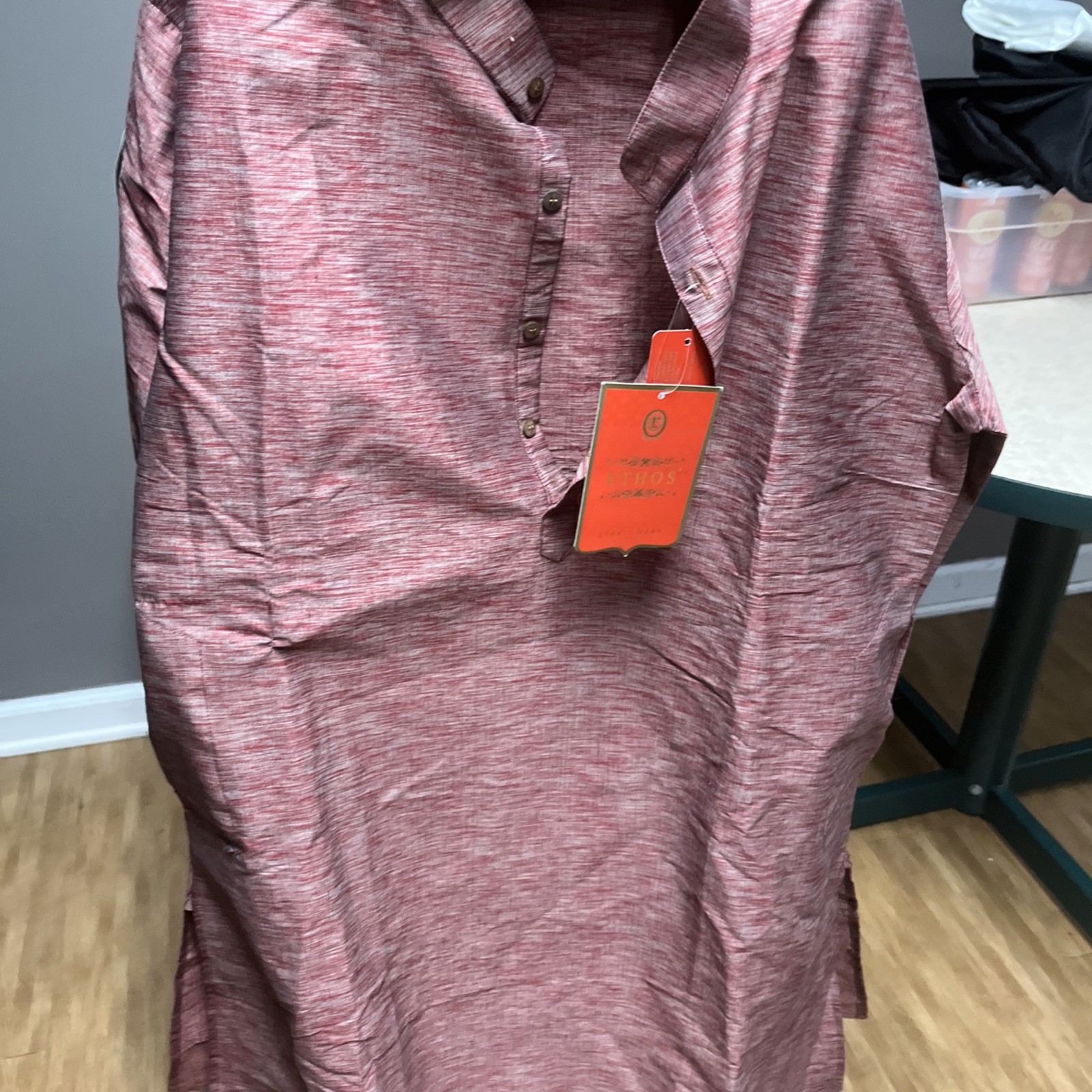 Cotton Kurta Red Top Ethos Elite Ethnic Wear Kurta